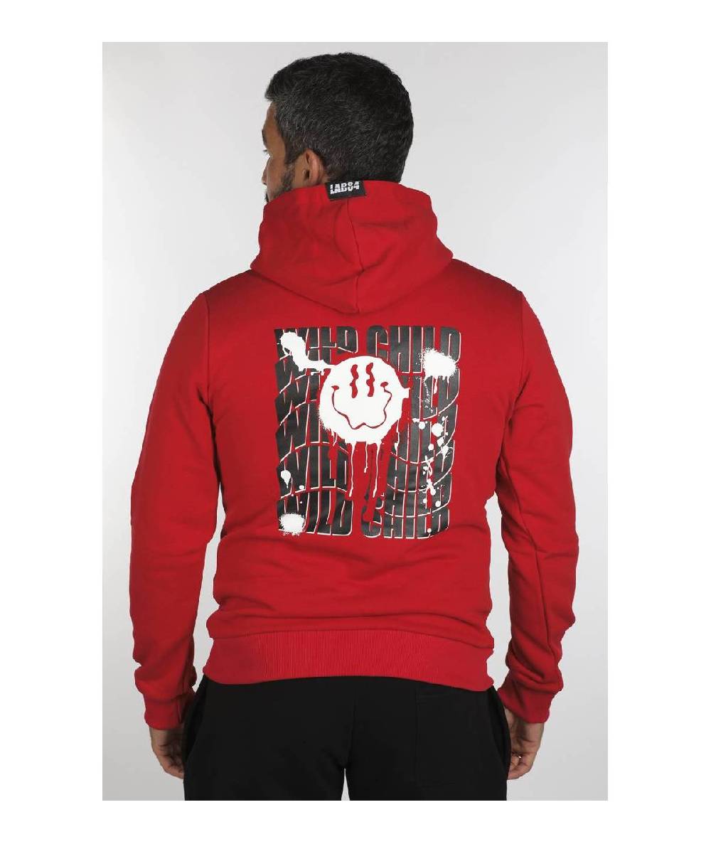 Lab84 FELPA C/CAPPUCCIO STAMPATA