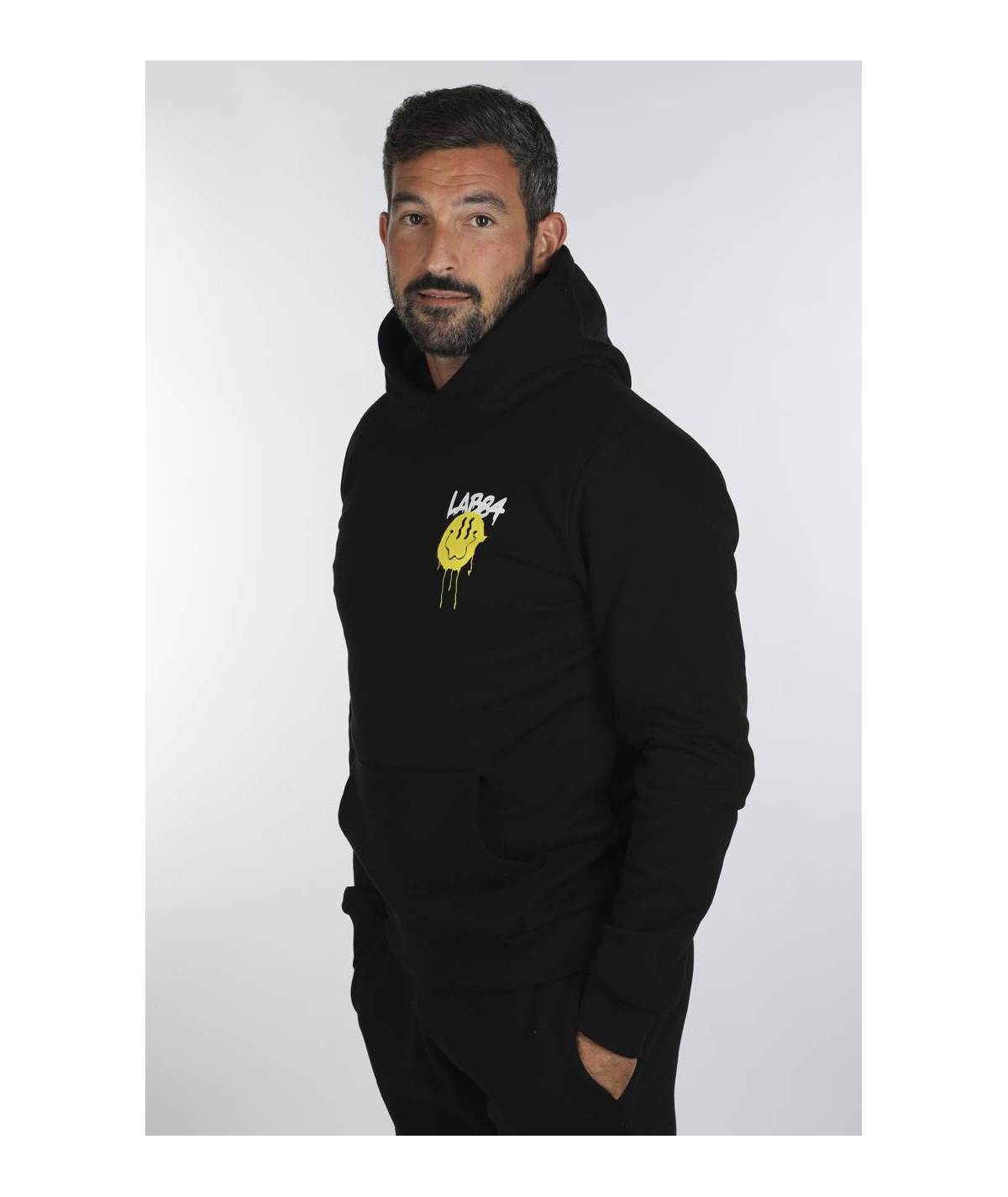 Lab84 FELPA C/CAPPUCCIO STAMPATA