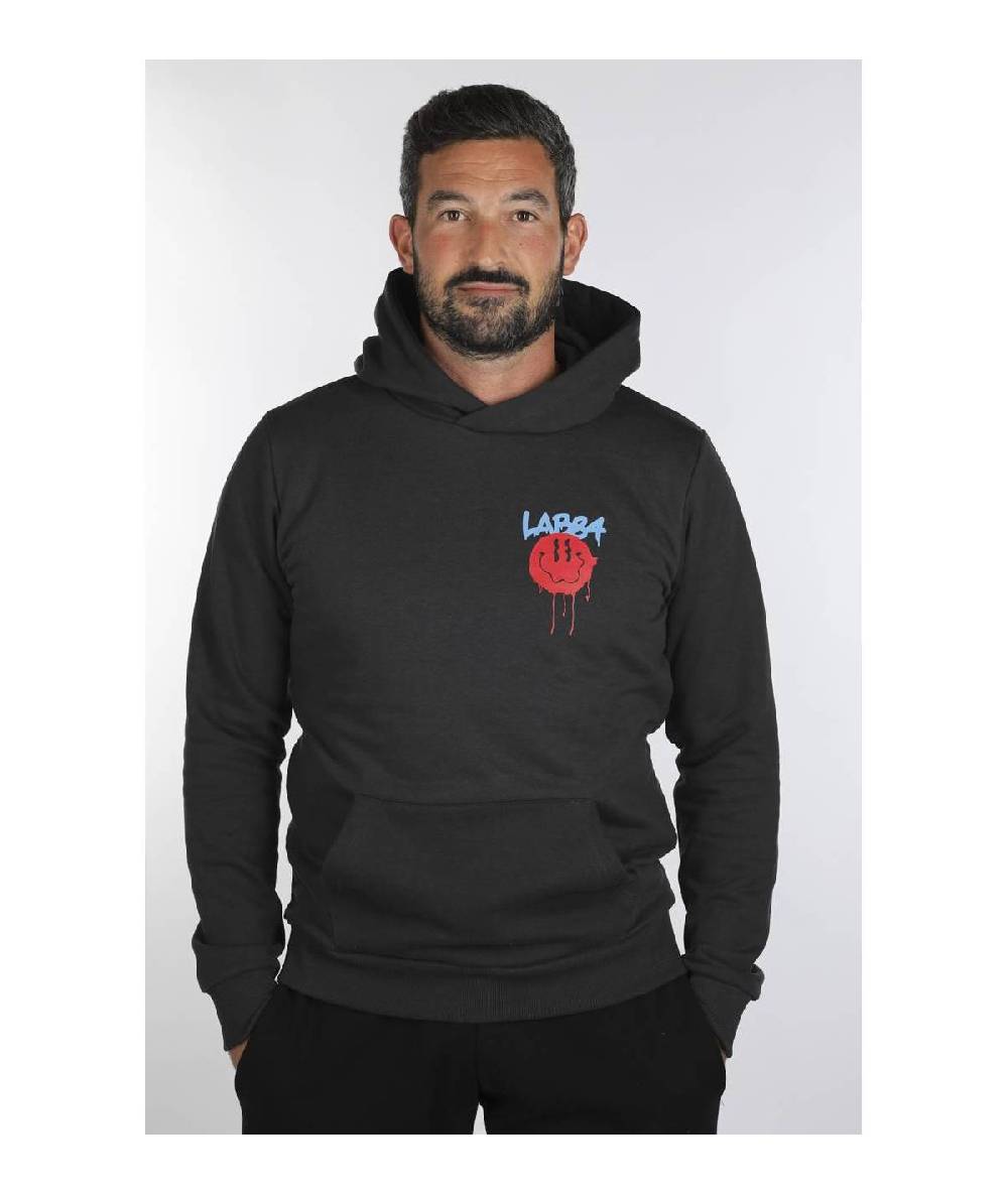 Lab84 FELPA C/CAPPUCCIO STAMPATA