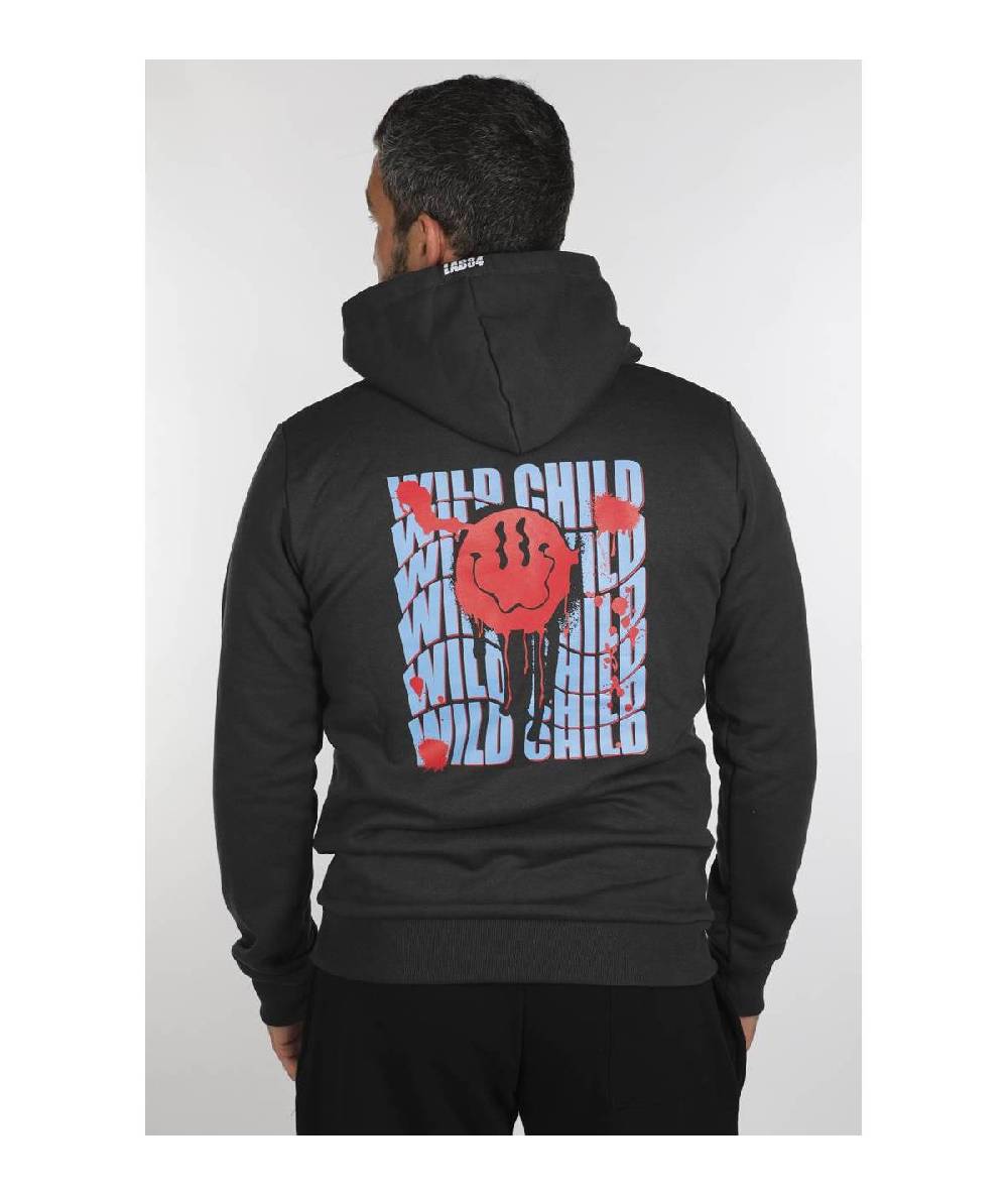 Lab84 FELPA C/CAPPUCCIO STAMPATA