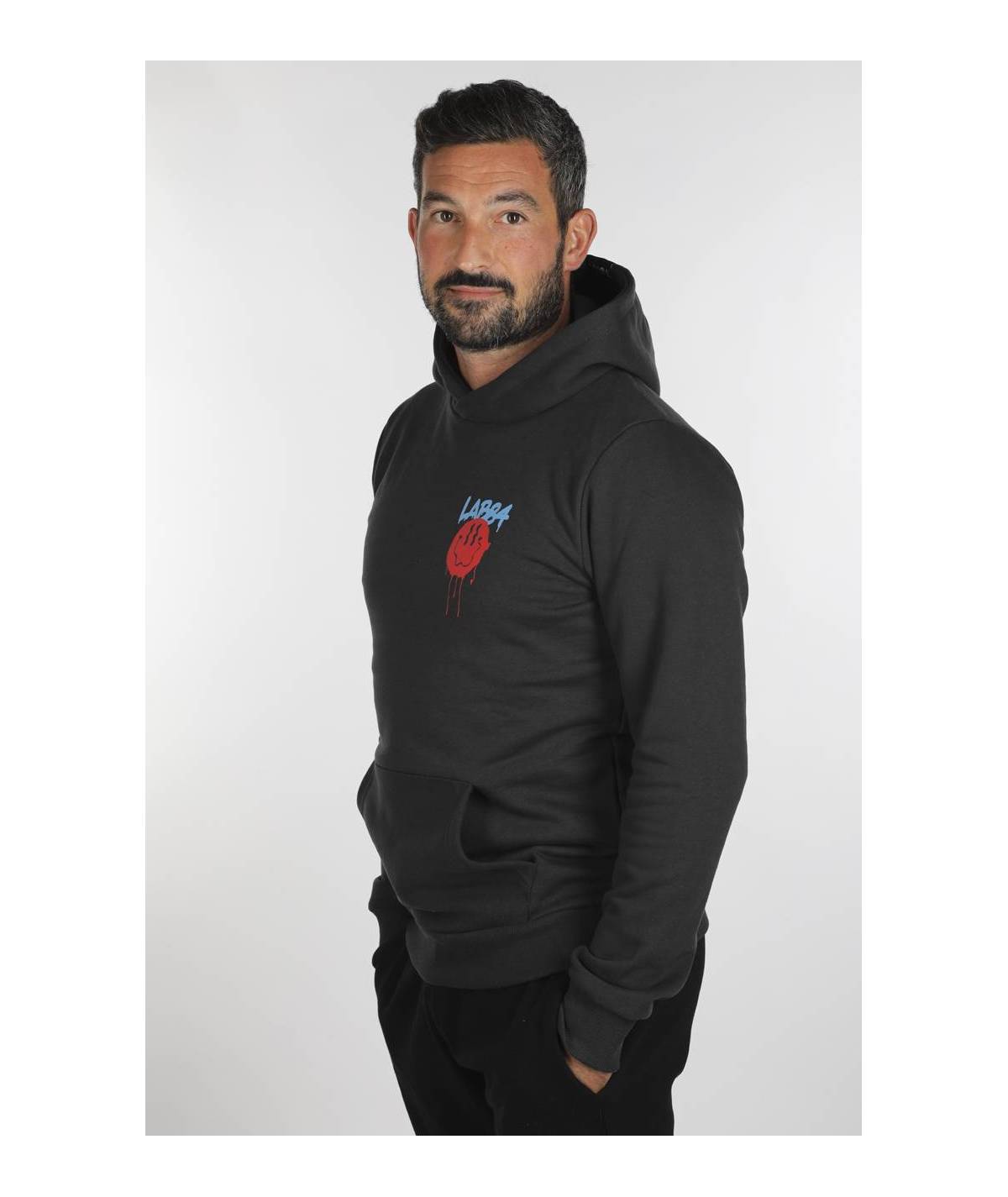 Lab84 FELPA C/CAPPUCCIO STAMPATA