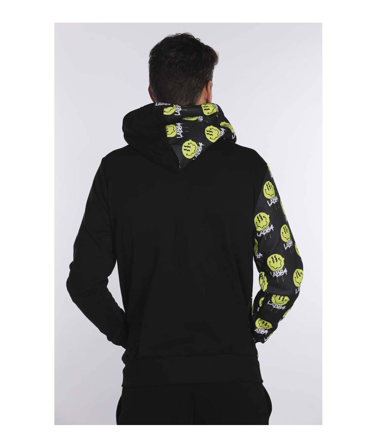 Lab84 FELPA C/CAPPUCCIO ZIP BICOLOR