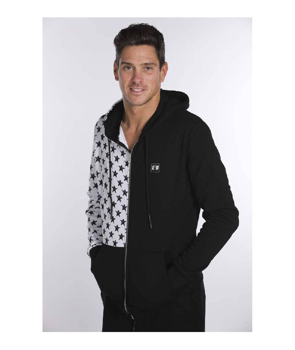 Lab84 FELPA C/CAPPUCCIO ZIP BICOLOR