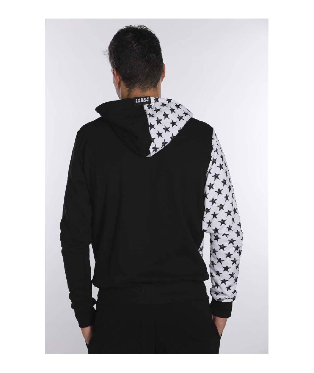 Lab84 FELPA C/CAPPUCCIO ZIP BICOLOR