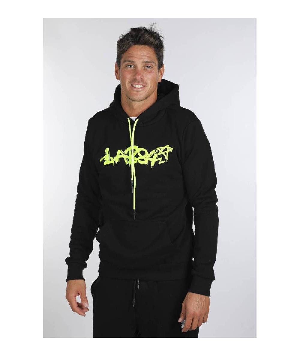 Lab84 FELPA CAPPUCCIO MARSUPIO PAINT FLUO