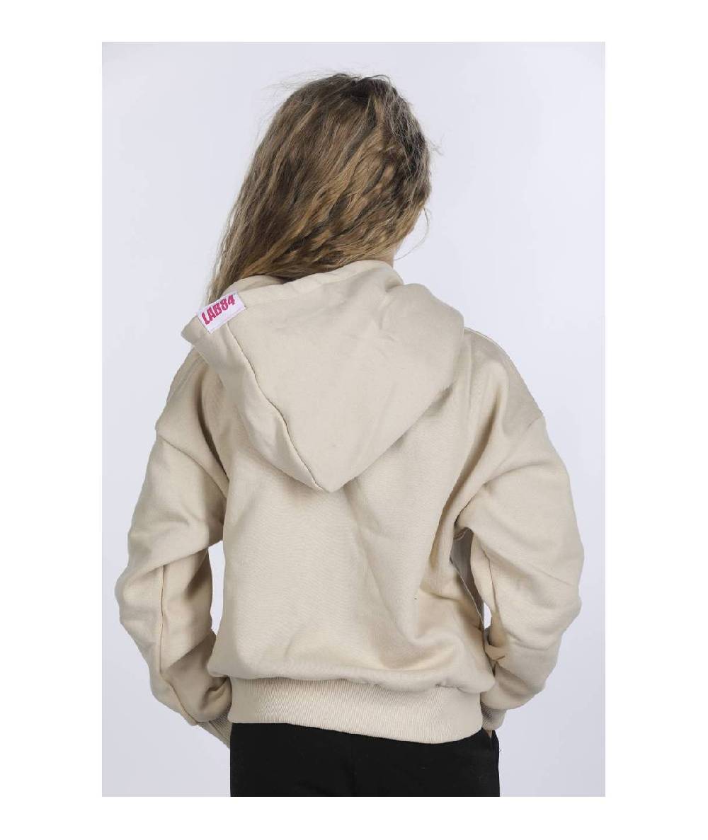 Lab84 FELPA CROP TOP CAPPUCCIO OVER