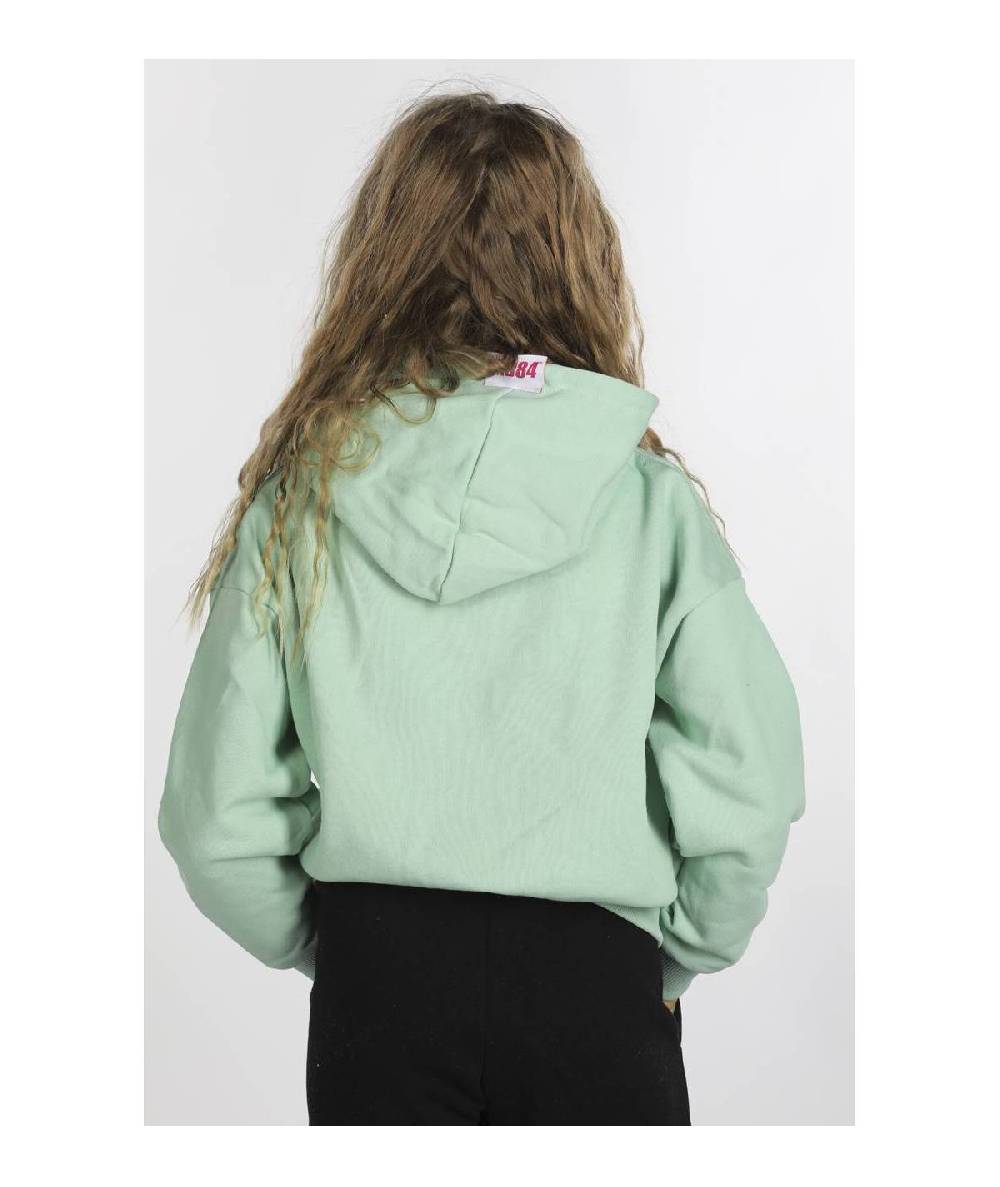 Lab84 FELPA CROP TOP CAPPUCCIO OVER