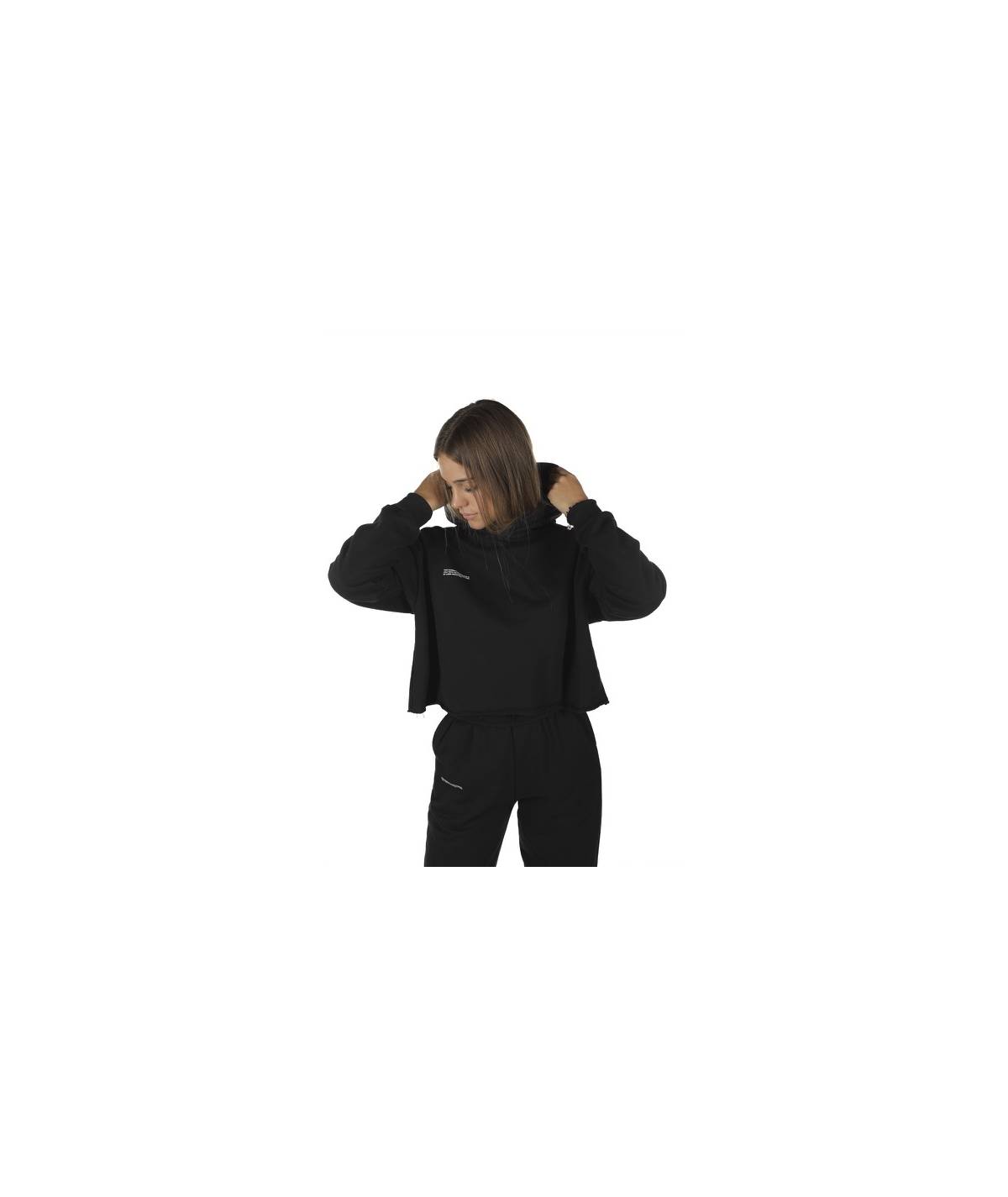 Lab84 FELPA CROP TOP CAPPUCCIO