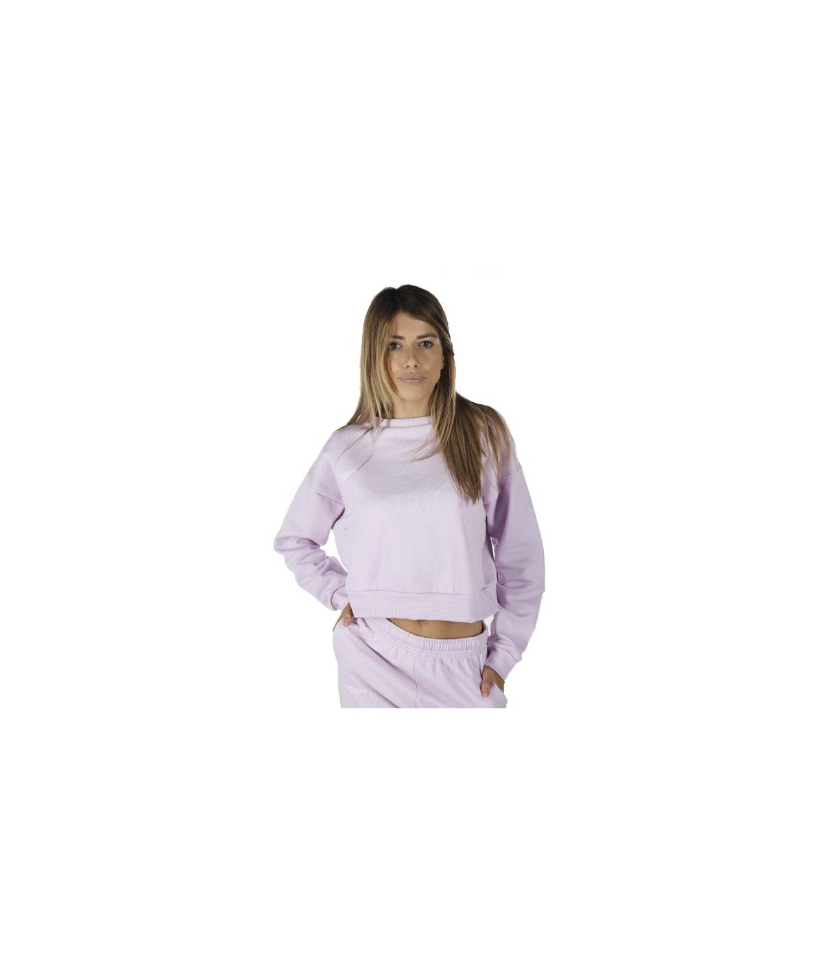 Lab84 FELPA CROP TOP GIROCOLLO
