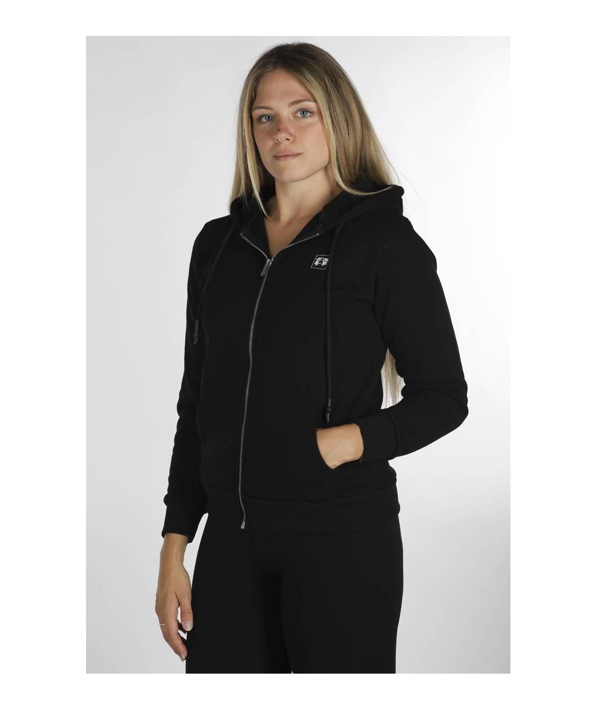 Lab84 FELPA FULL ZIP CAPP.+TASCA FILO+CERNIERA