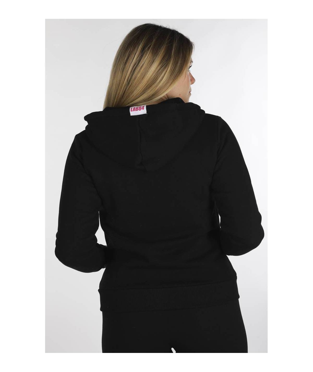 Lab84 FELPA FULL ZIP CAPP.+TASCA FILO+CERNIERA