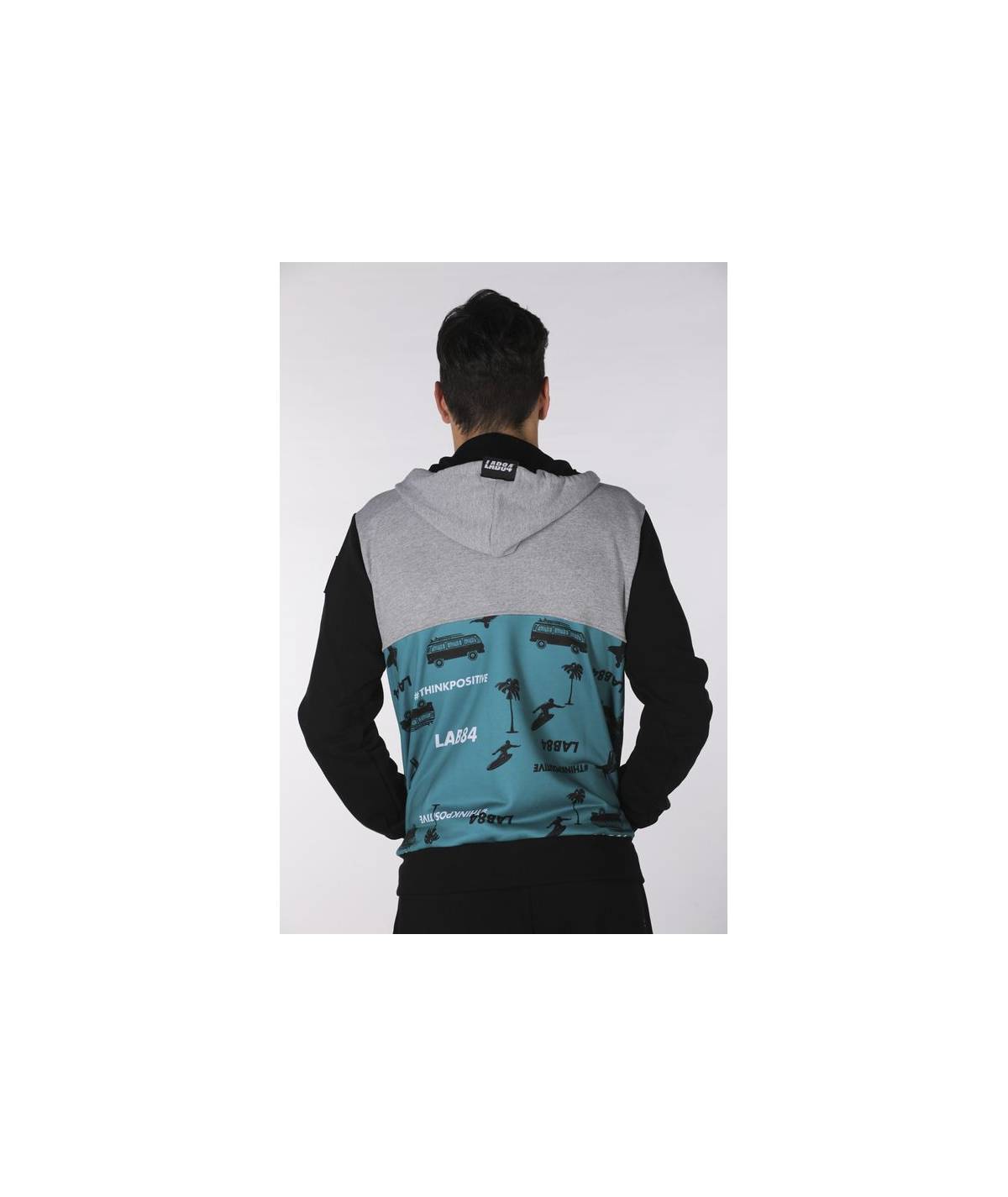 Lab84 FELPA ZIP + CAPPUCCIO