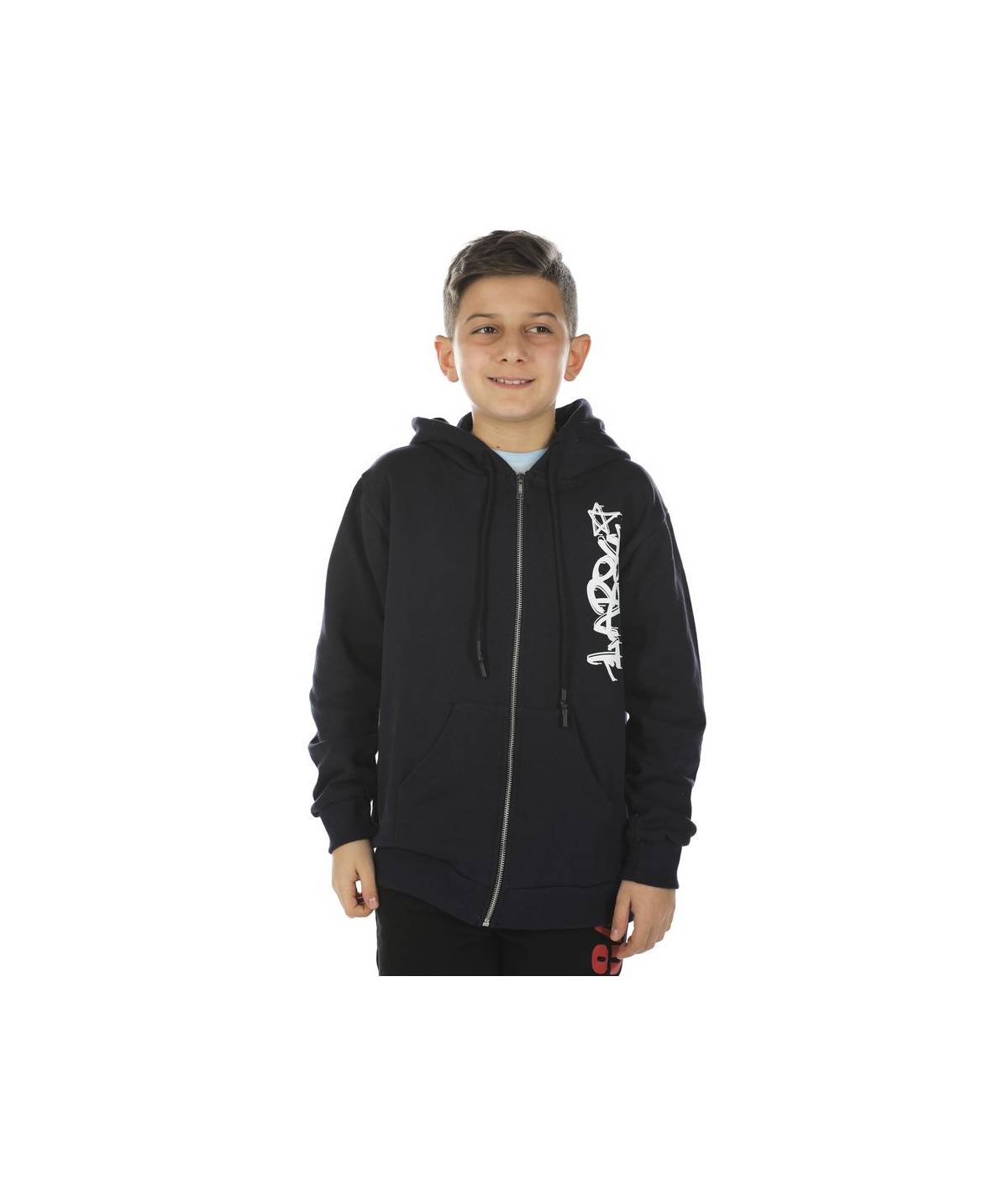 Lab84 FELPA ZIP CAPPUCCIO E MARSUPIO