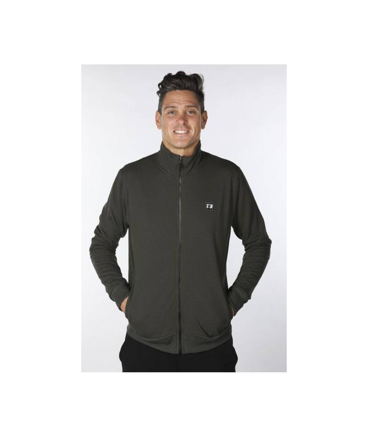 Lab84 FELPA ZIP COLLO DRITTO