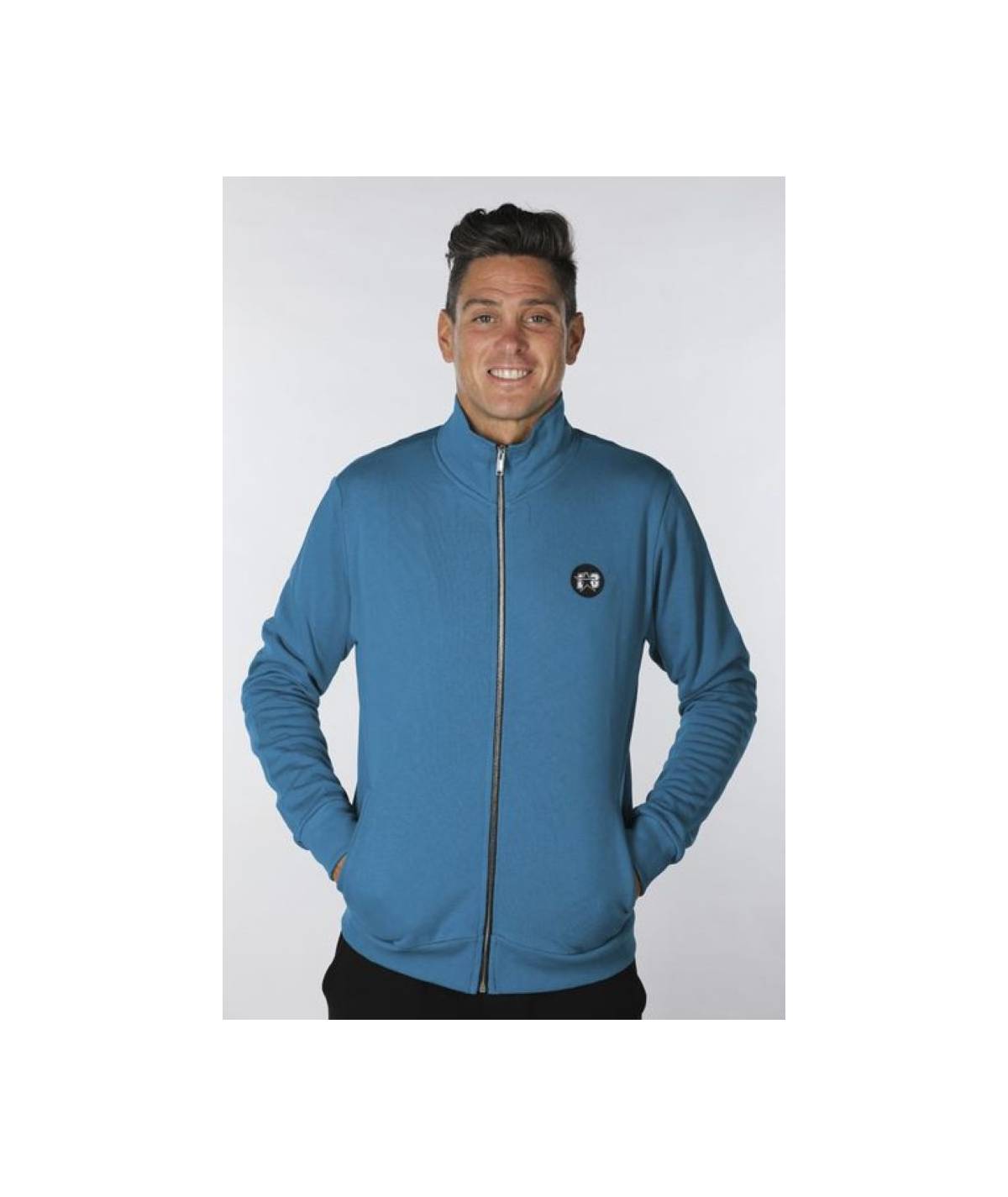 Lab84 FELPA ZIP COLLO DRITTO