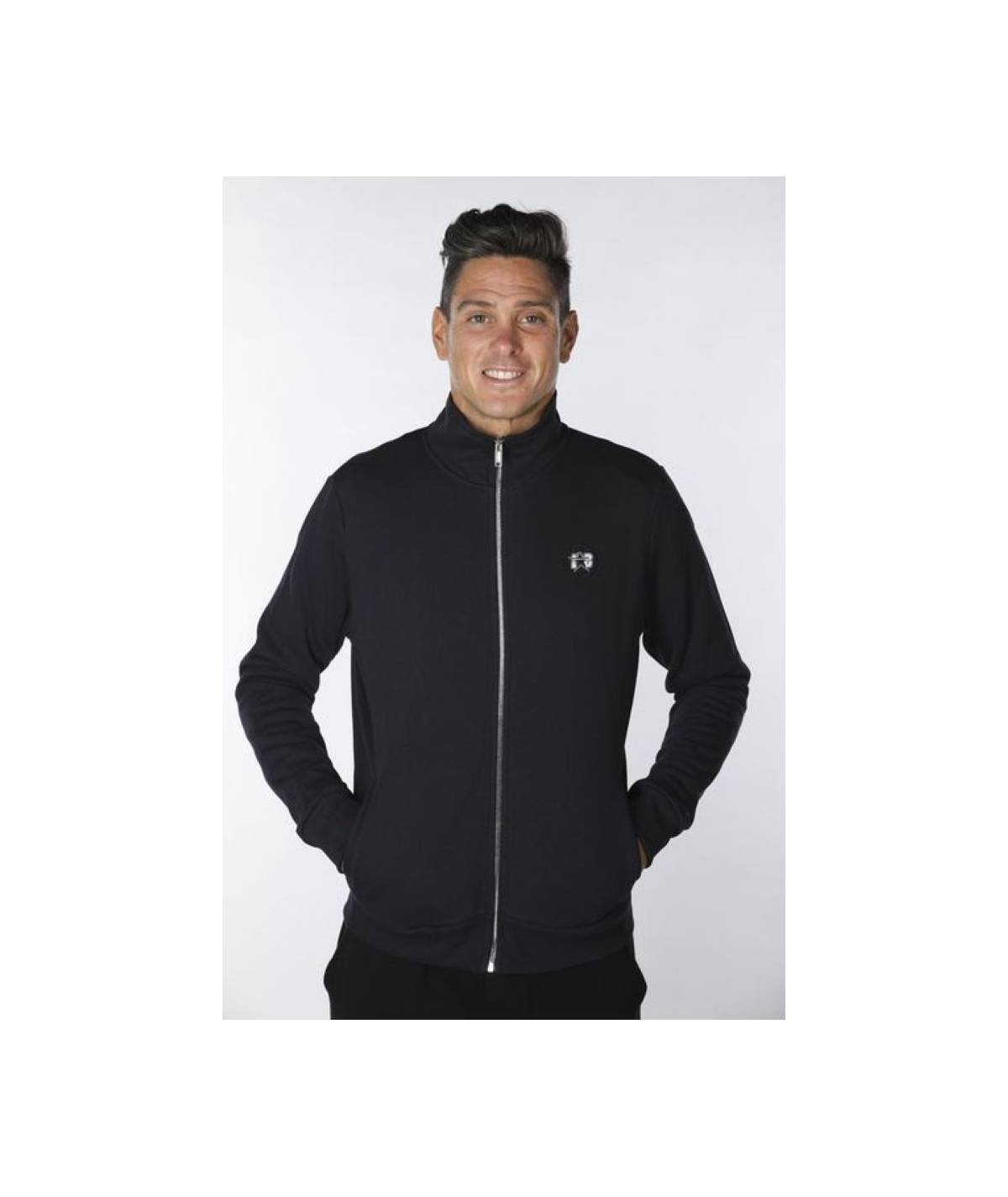 Lab84 FELPA ZIP COLLO DRITTO