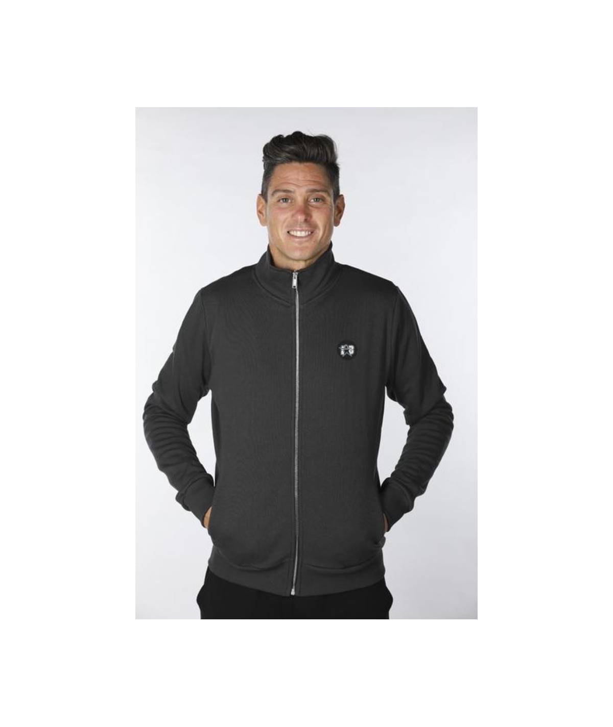 Lab84 FELPA ZIP COLLO DRITTO