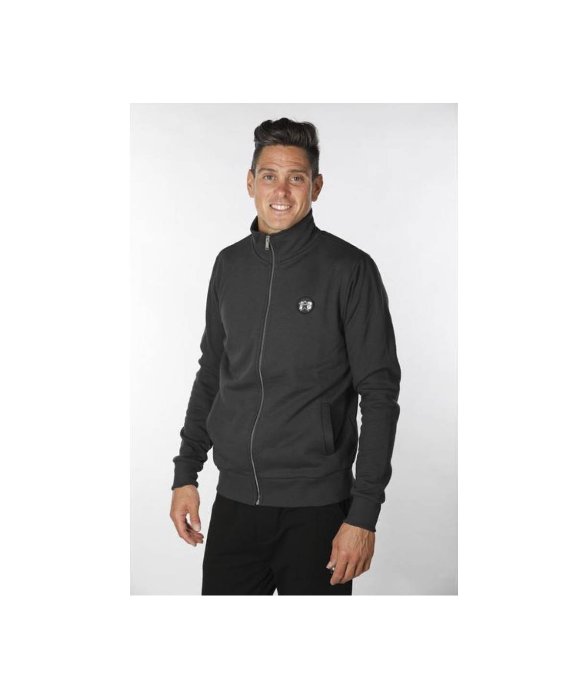 Lab84 FELPA ZIP COLLO DRITTO