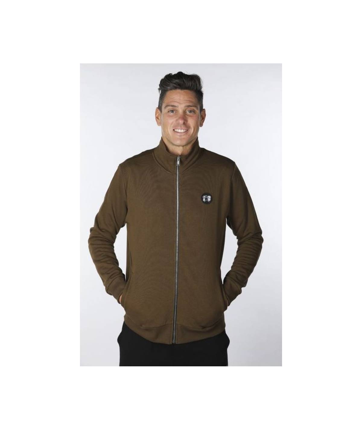 Lab84 FELPA ZIP COLLO DRITTO