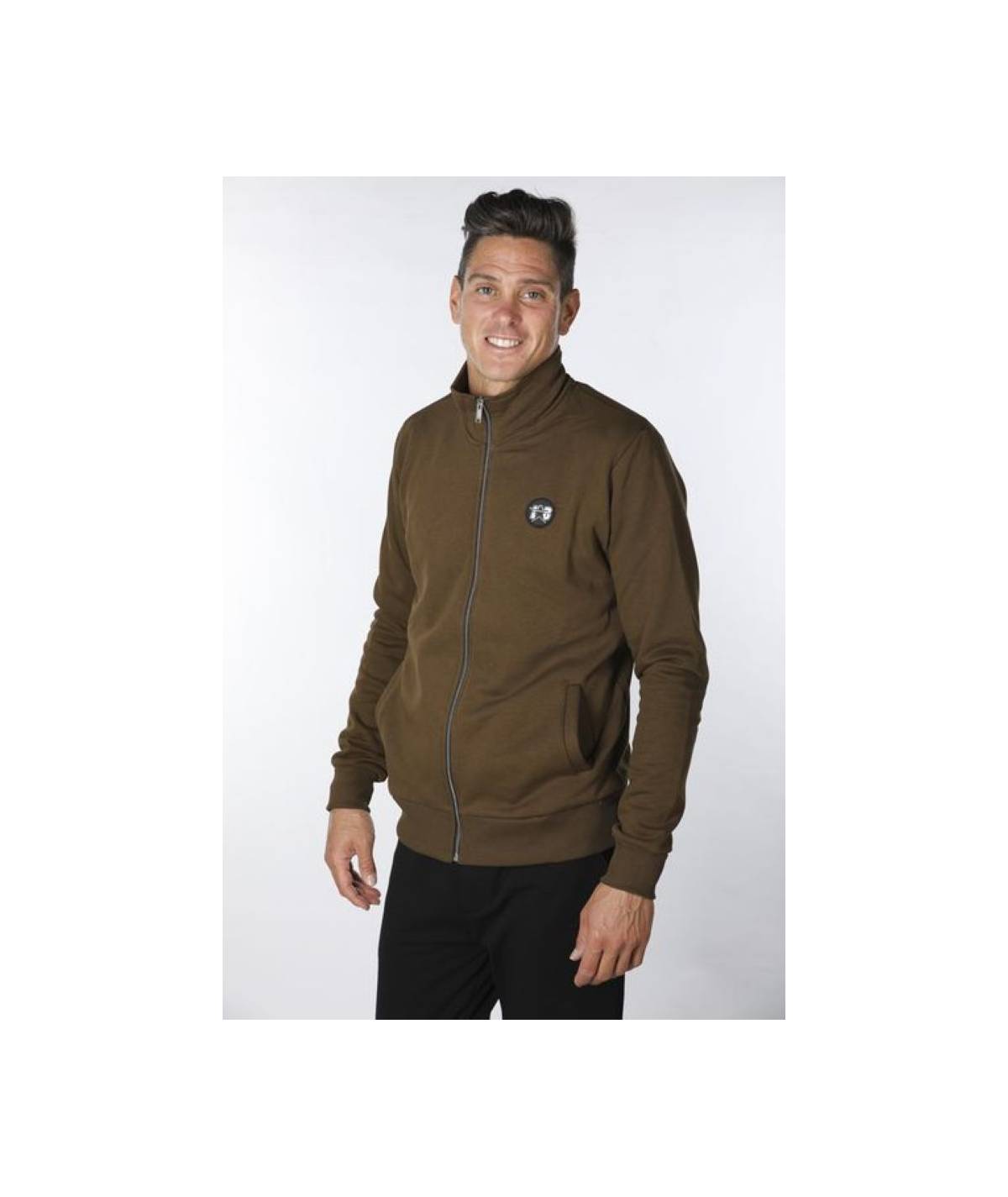 Lab84 FELPA ZIP COLLO DRITTO