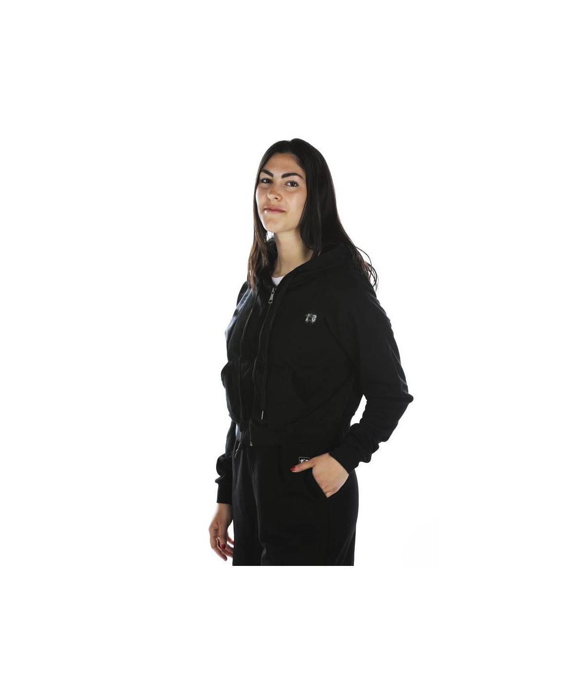 Lab84 FELPA ZIP CROP TOP