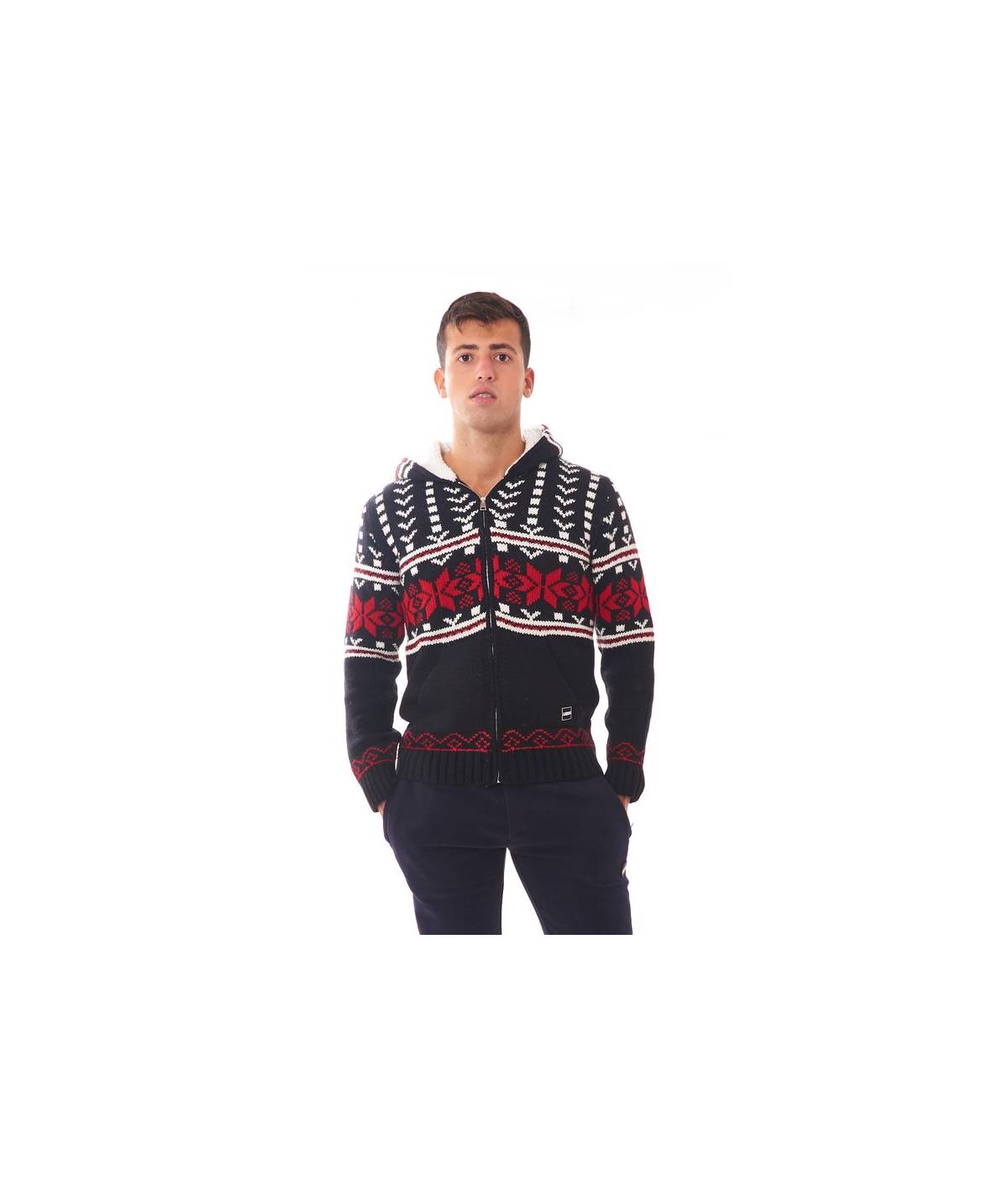 Lab84 MAGLIONE ZIP E CAPPUCCIO