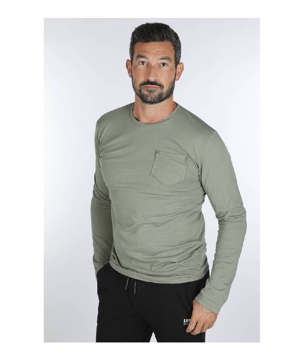 Lab84 T-SHIRT GIRO M/L C/TASCHINO