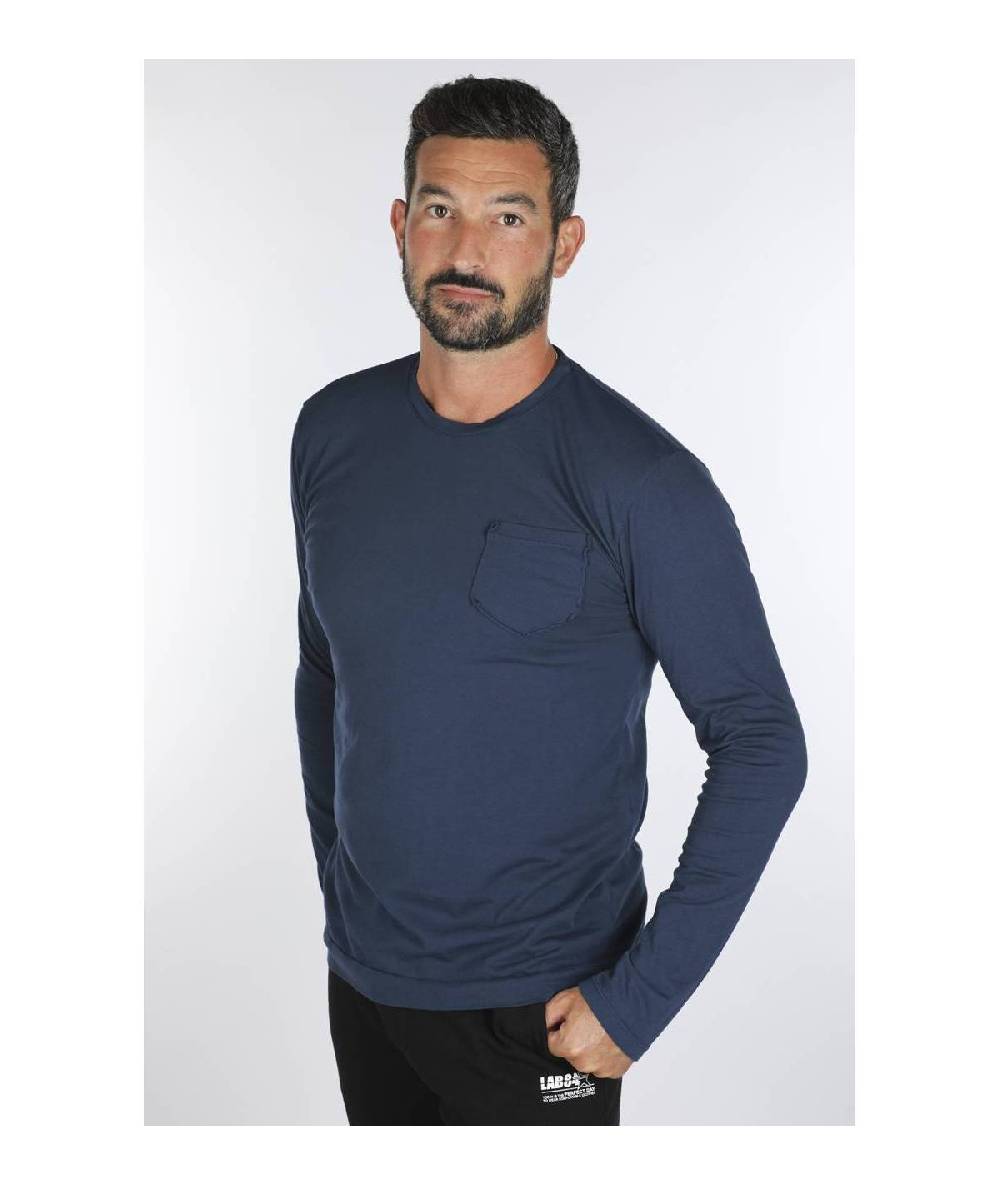 Lab84 T-SHIRT GIRO M/L C/TASCHINO
