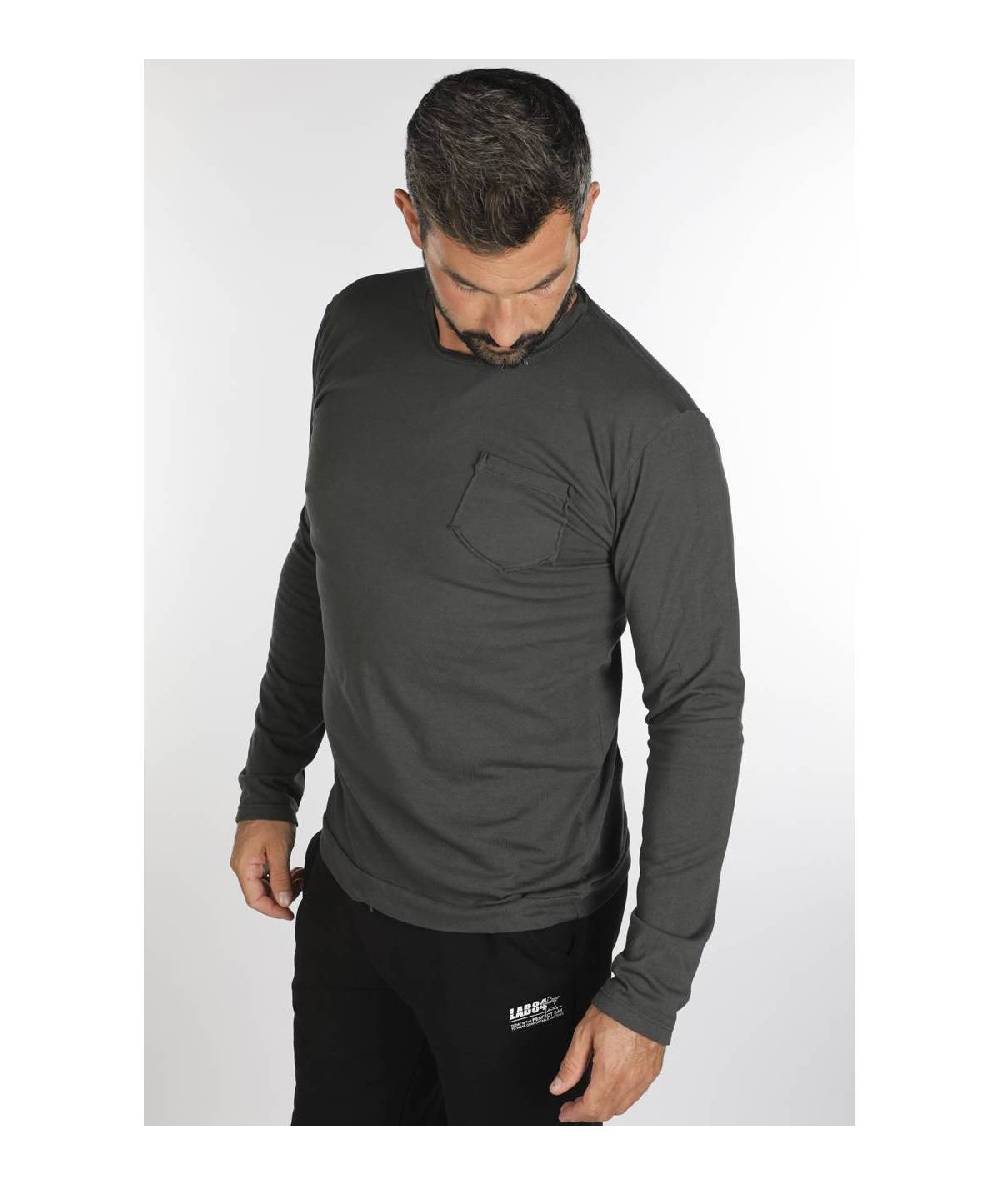 Lab84 T-SHIRT GIRO M/L C/TASCHINO