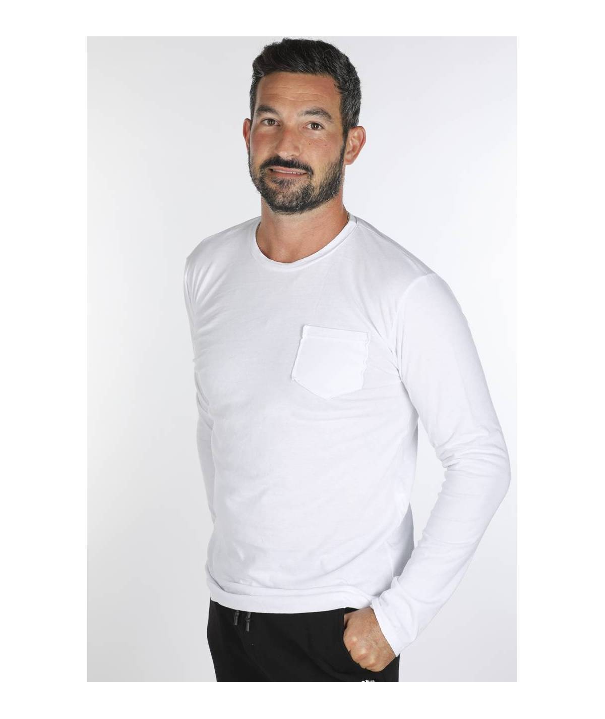 Lab84 T-SHIRT GIRO M/L C/TASCHINO