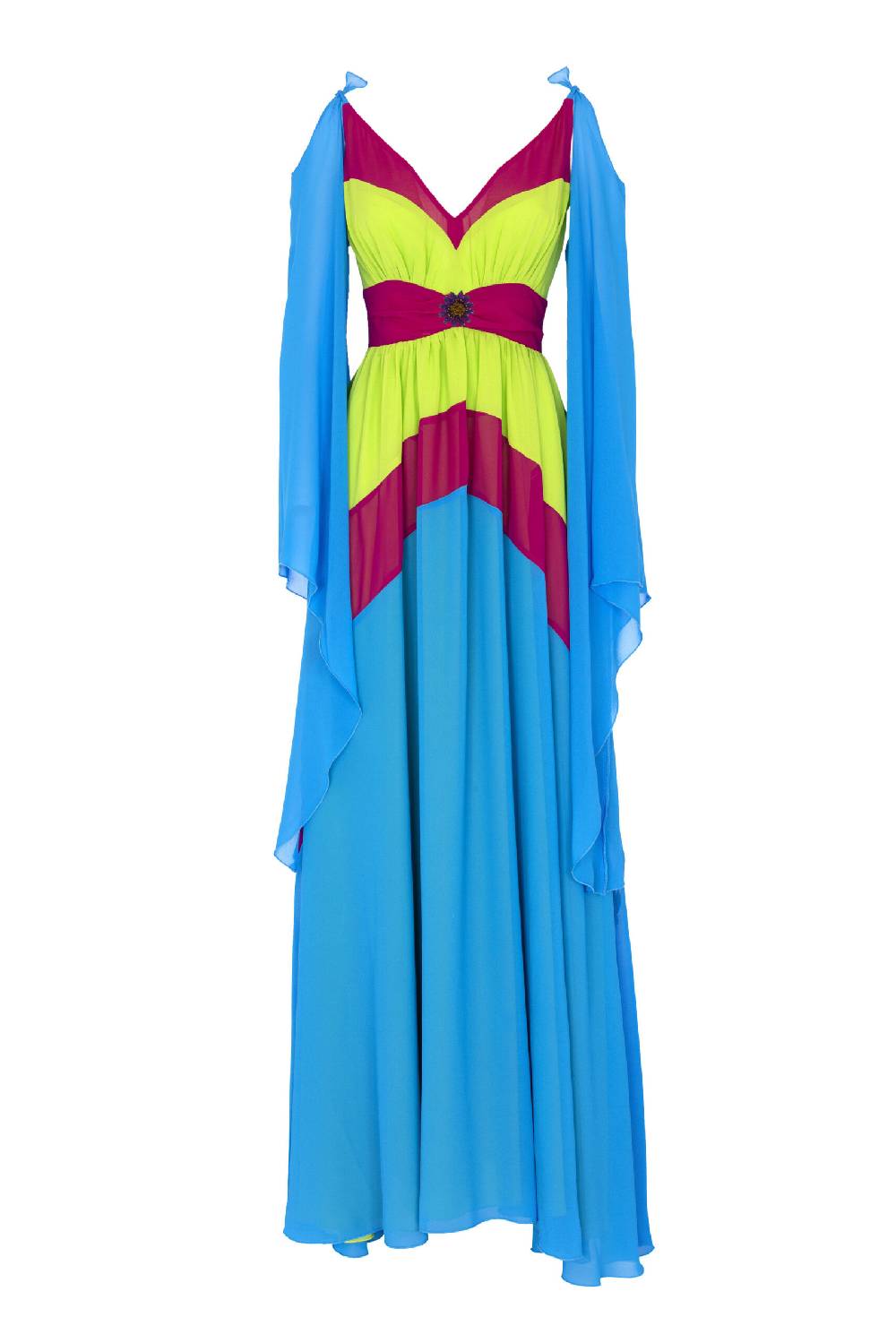 Lanacaprina ABITO TRICOLOR CON MANICHE E ACCESSORIO