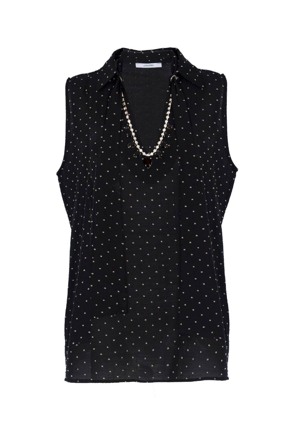 Lanacaprina BLUSA SMANICATA CON ACCESSORIO