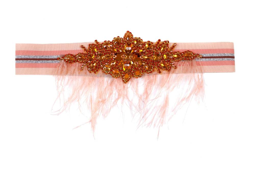 Lanacaprina CINTURA ELASTICA CON STRASS E PIUME