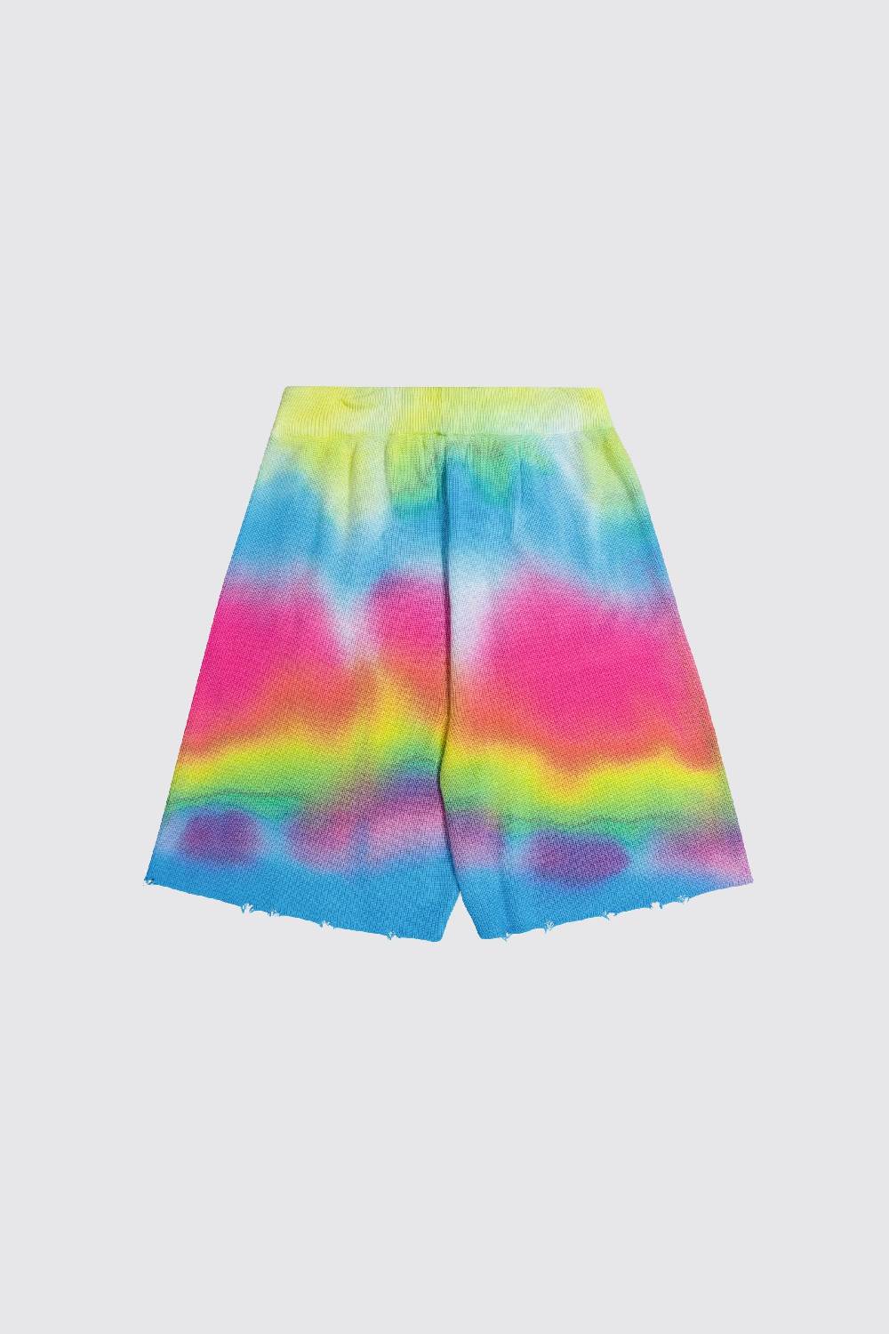 Laneus Laneus Bermuda Tie Dye In Maglia Effetto Destroyed