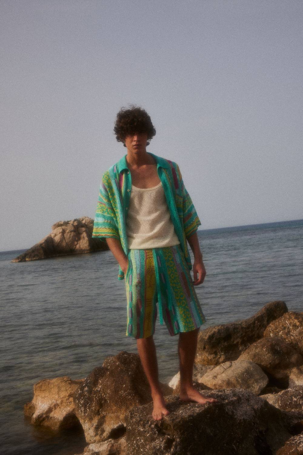 Laneus Laneus Bermuda Turquoise In Jacquard Multicolor