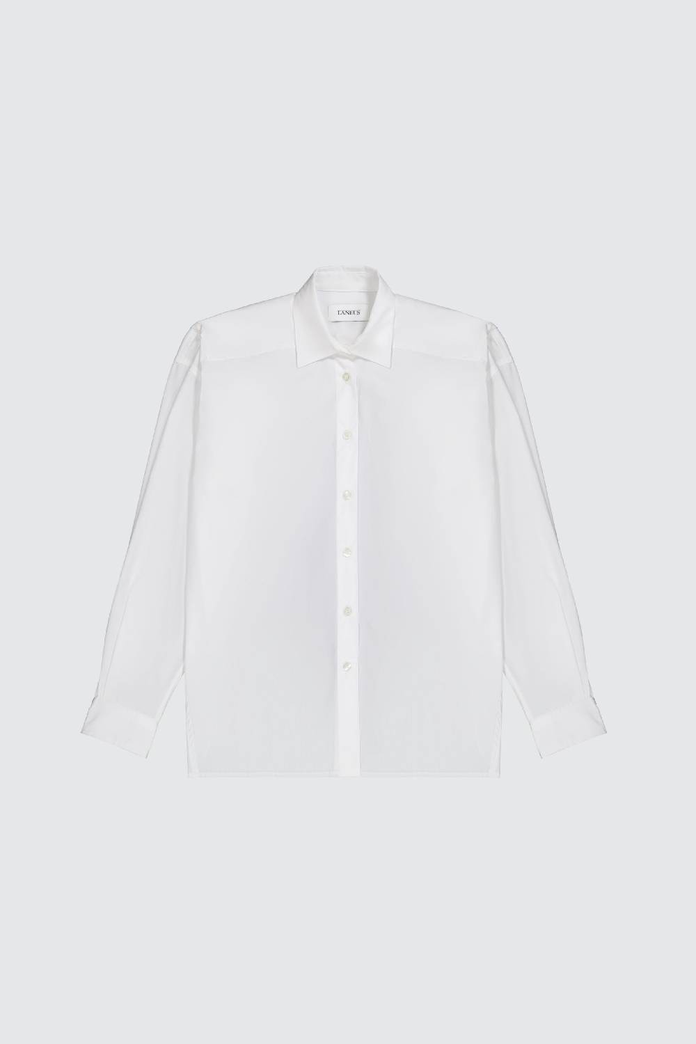 Laneus Laneus camicia oversize white classic con bottoni logati