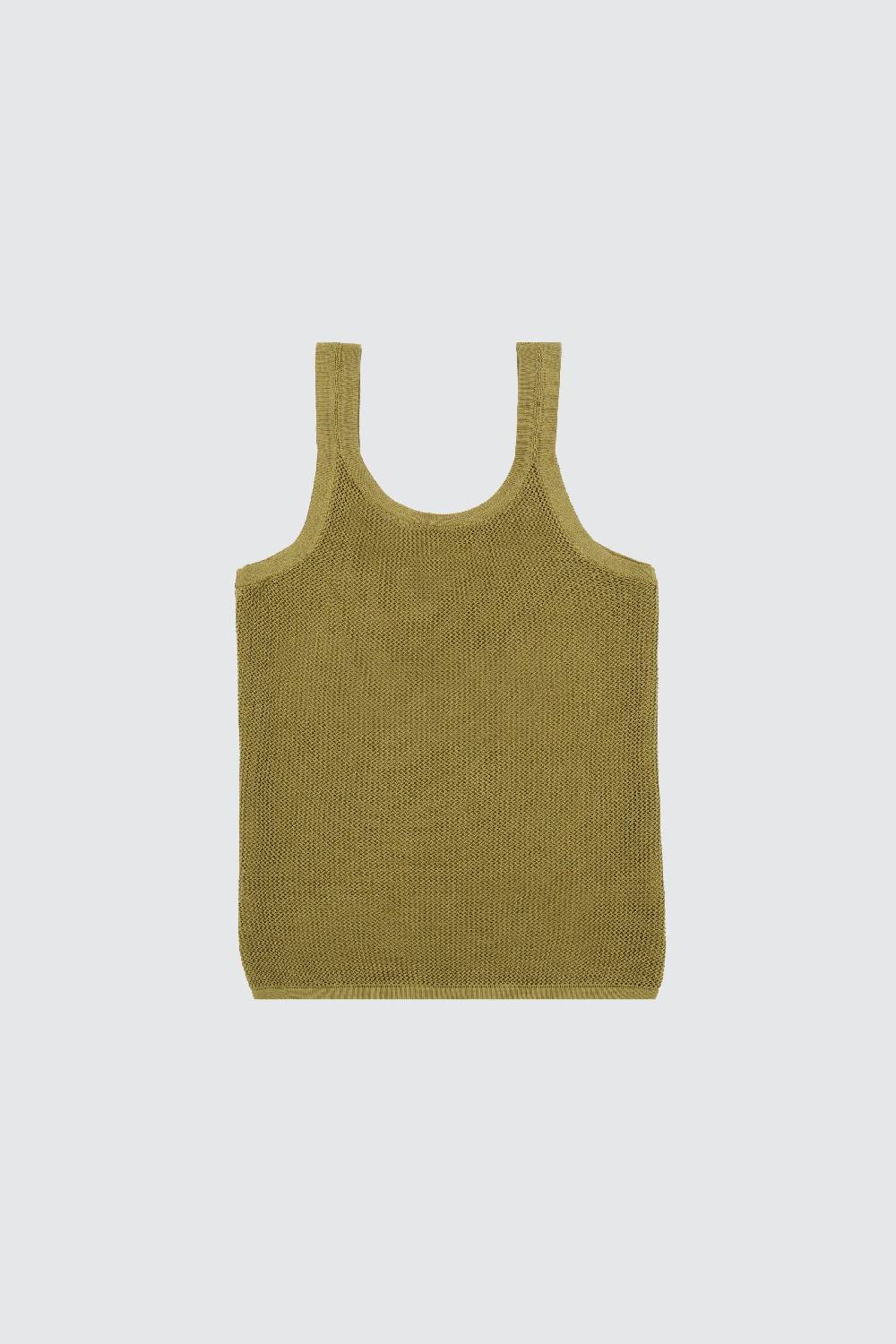 Laneus Laneus Canotta Military Green In Mesh Slim Fit