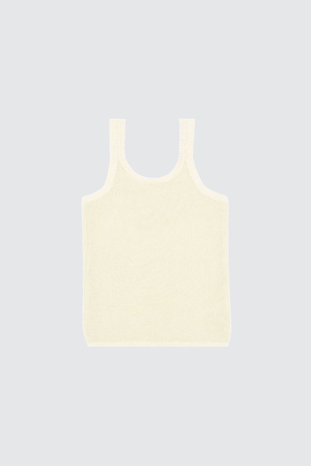 Laneus Laneus Canotta Milk In Mesh Con Lavorazione A Costine