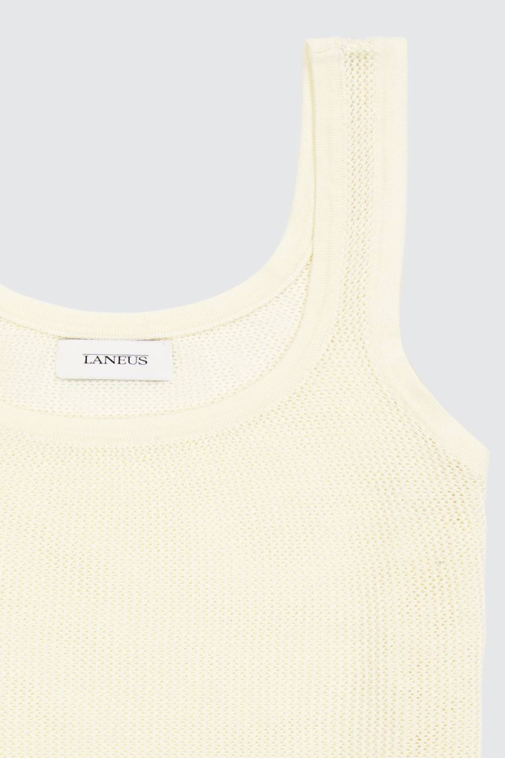 Laneus Laneus Canotta Milk In Mesh Con Lavorazione A Costine