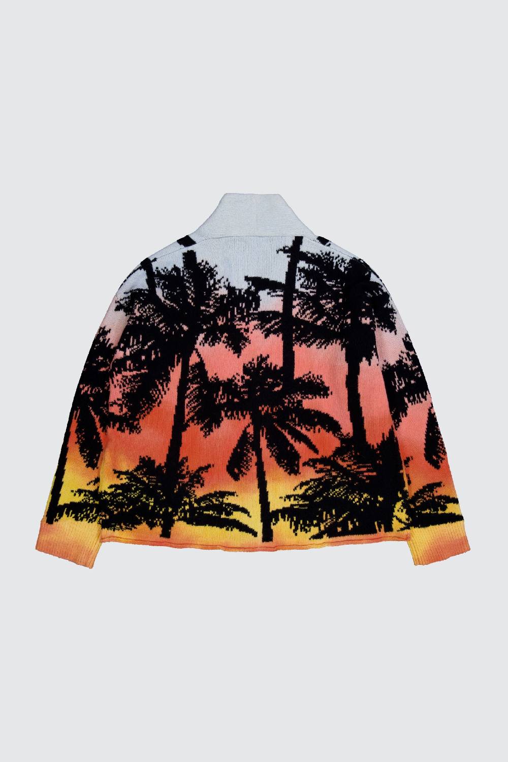 Laneus Laneus Cardigan In Jacquard Effetto Palm Print Allover