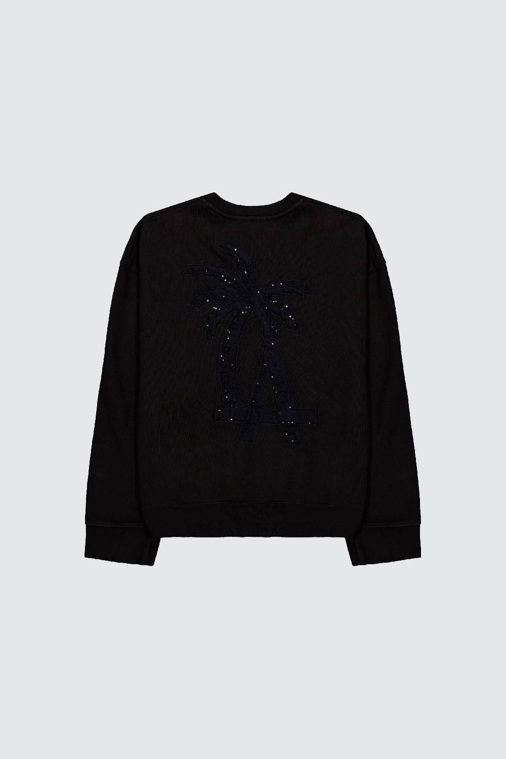 Laneus Laneus Felpa Palm Print Logo E Dettaglio Pailletes