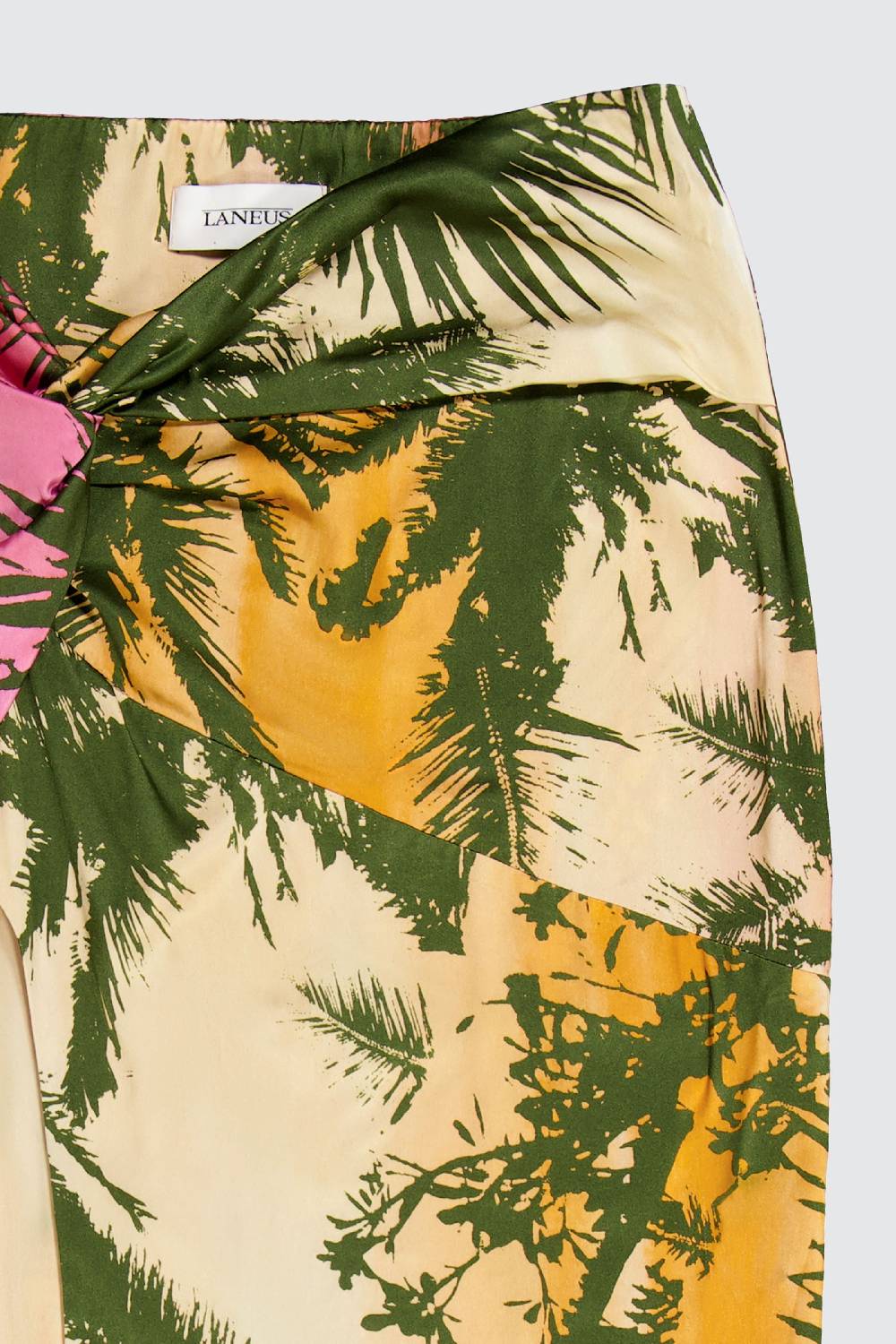 Laneus Laneus Gonna Midi Asimmetrica Effetto Palm Print Allover