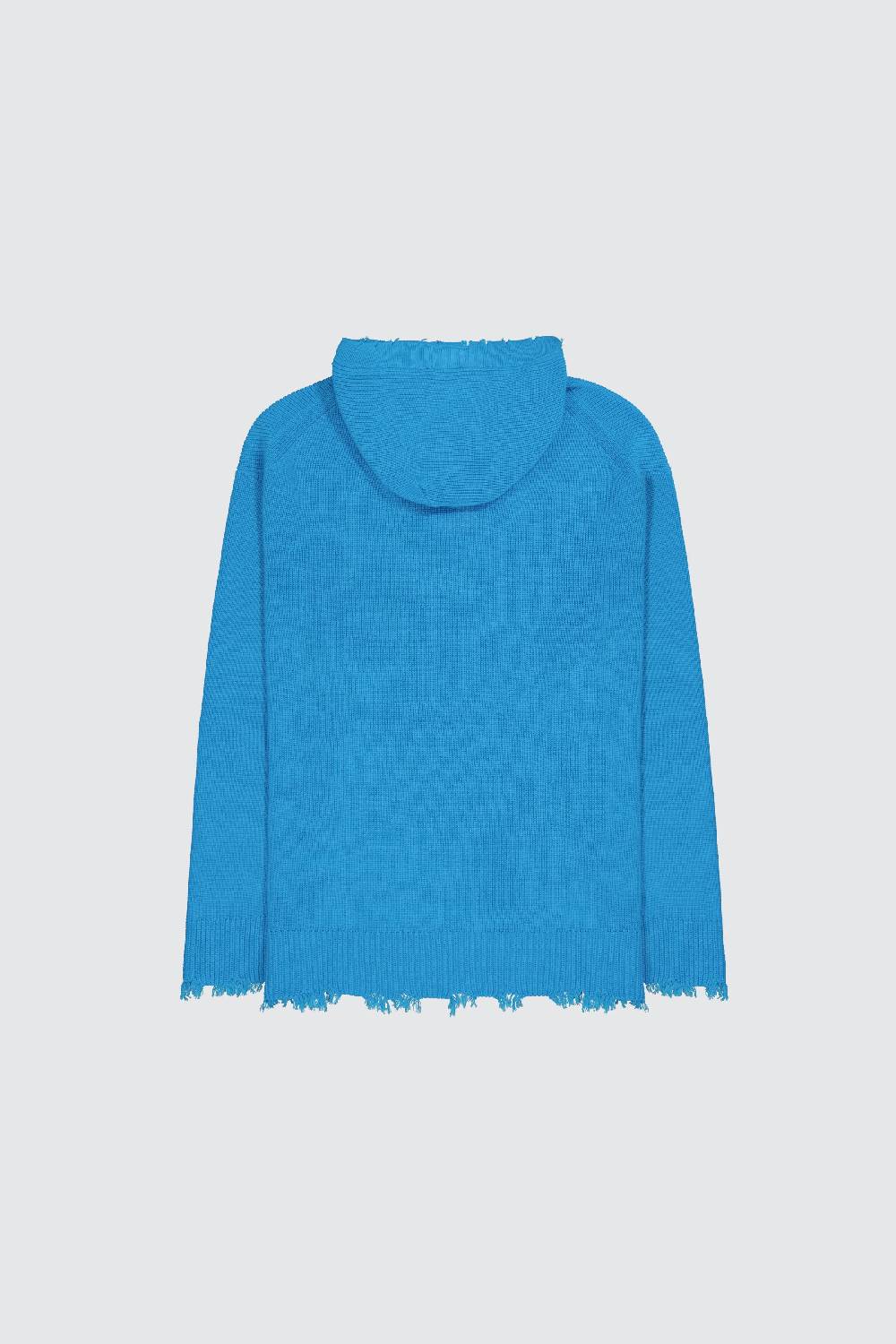 Laneus Laneus Hoodie Turquoise In Maglia Con Scollo A V