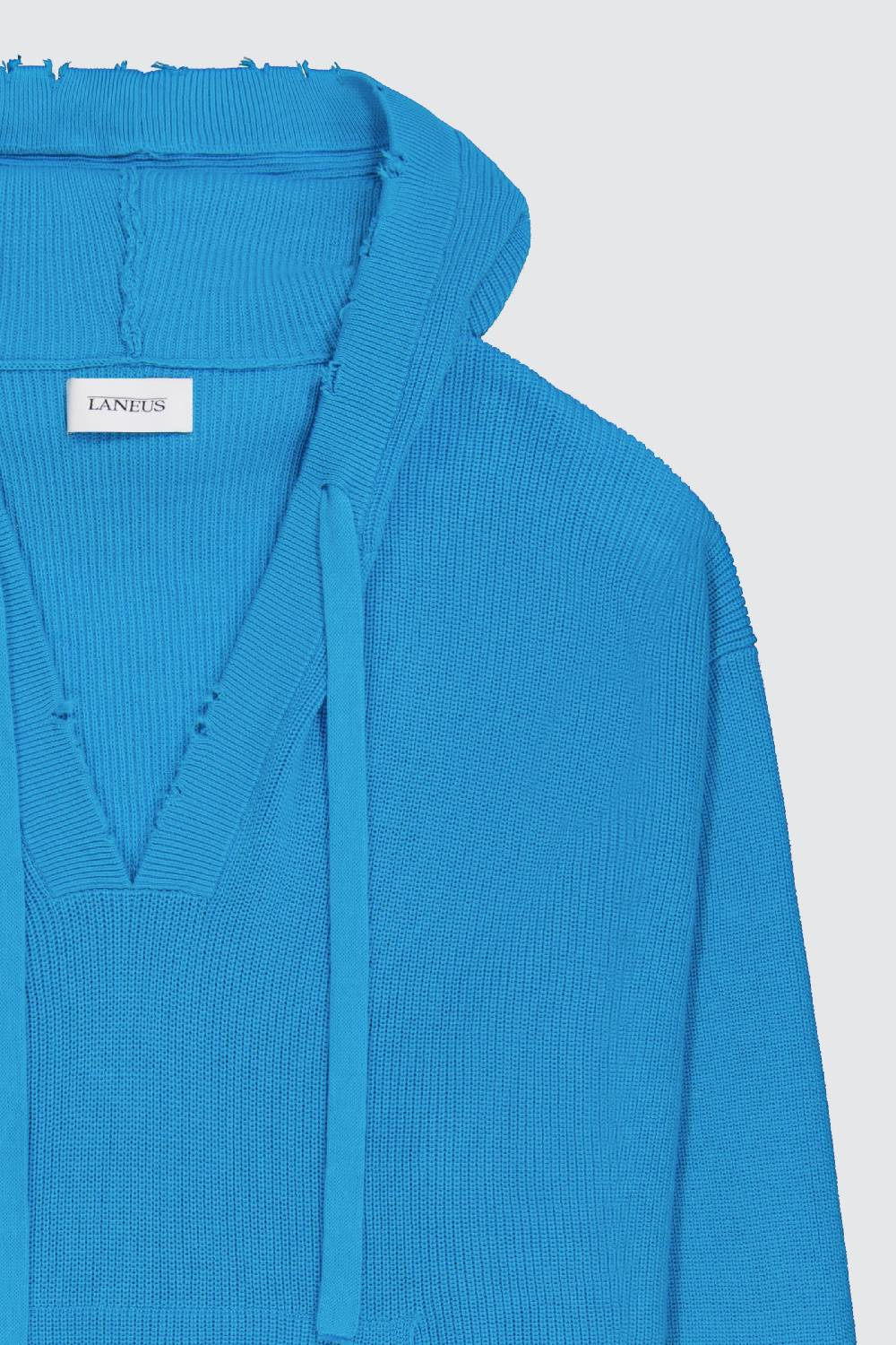 Laneus Laneus Hoodie Turquoise In Maglia Con Scollo A V
