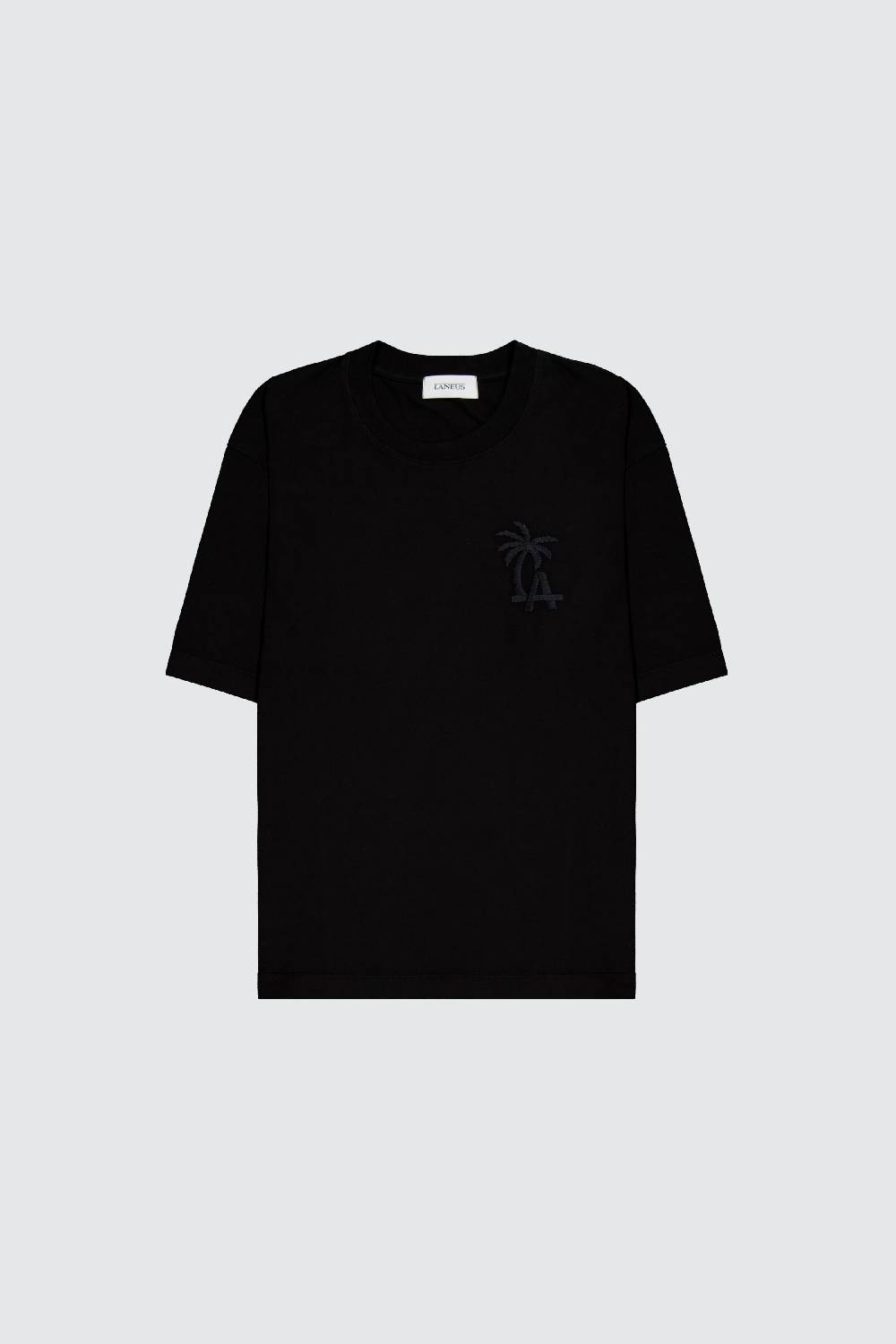 Laneus Laneus black t-shirt palm printed logo