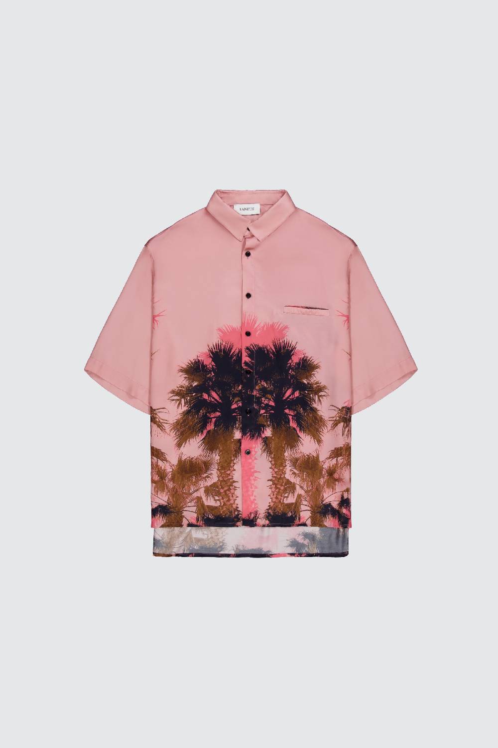 Laneus Laneus camicia pink palm print