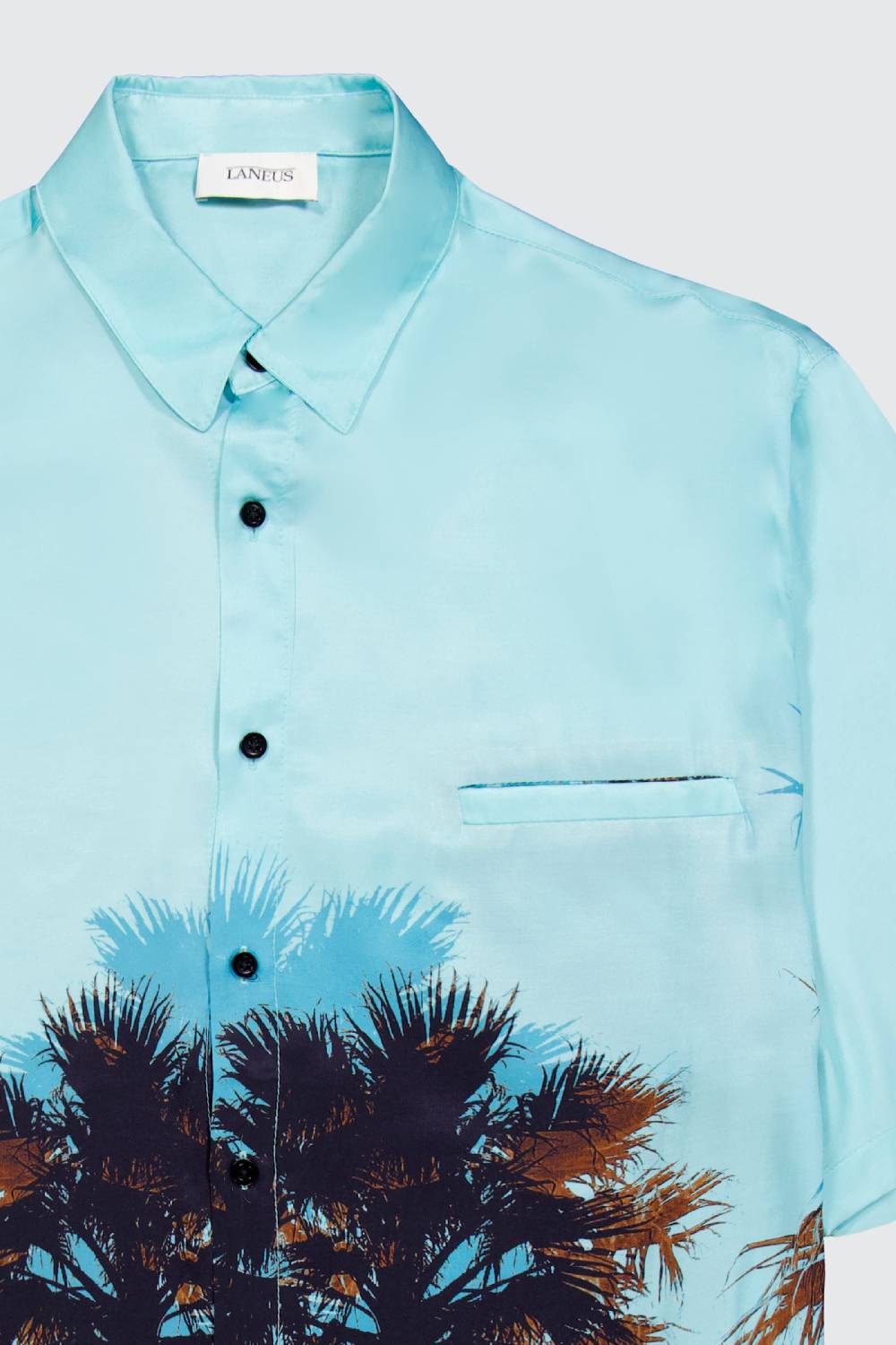 Laneus Laneus Camicia Turquoise Palm Print