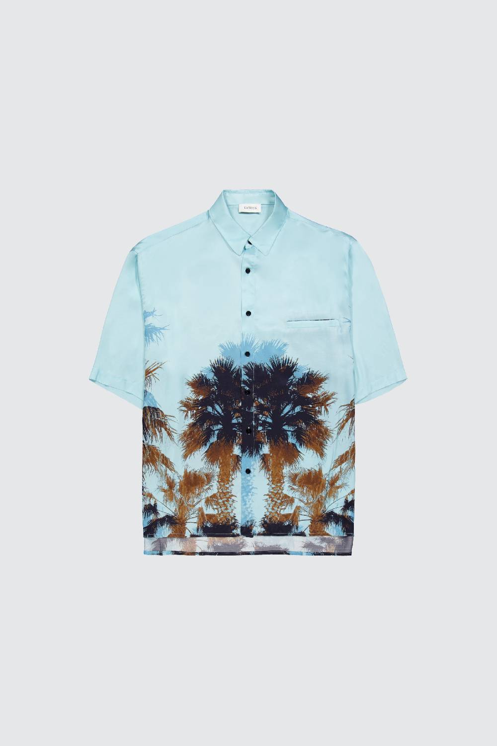 Laneus Laneus camicia turquoise palm print