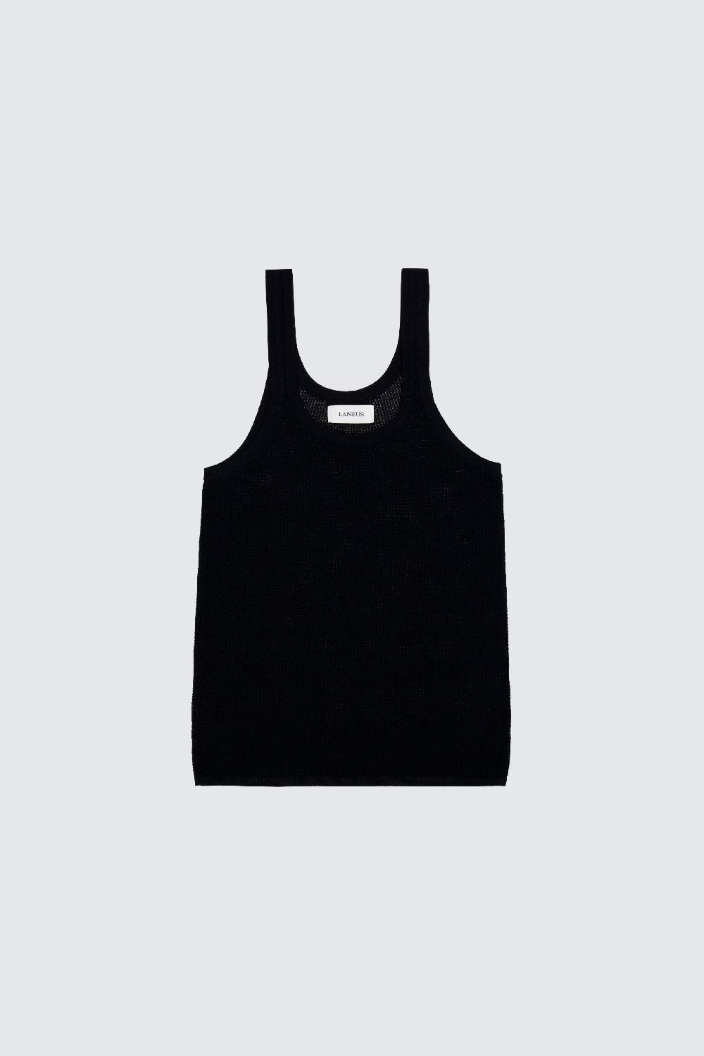 Laneus Laneus canotta black in mesh slim fit