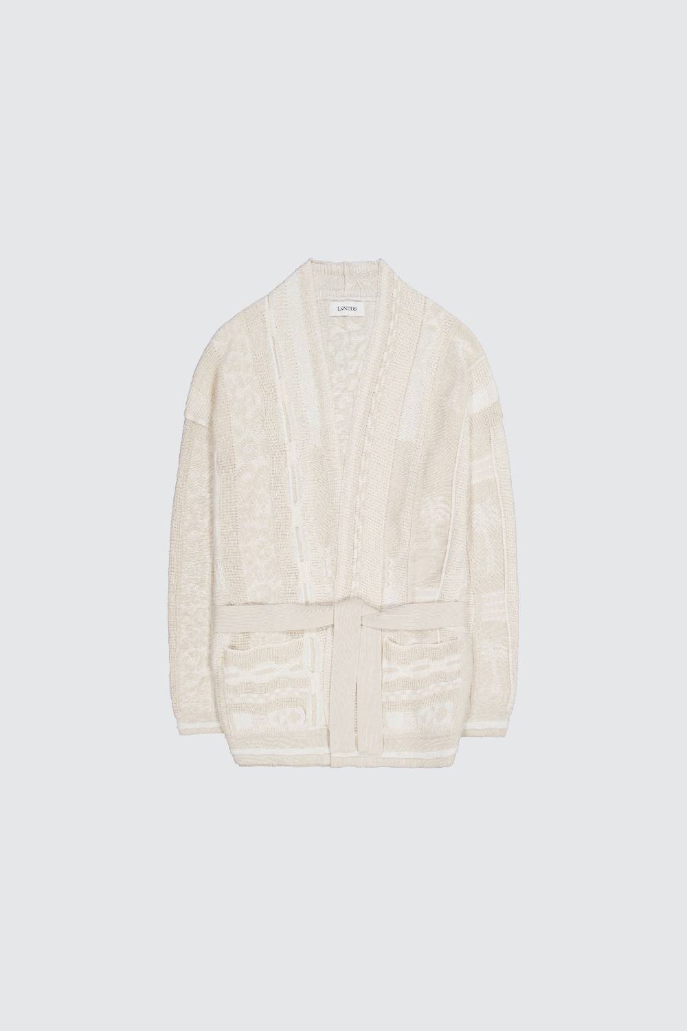 Laneus Laneus milk icon jacquard cardigan